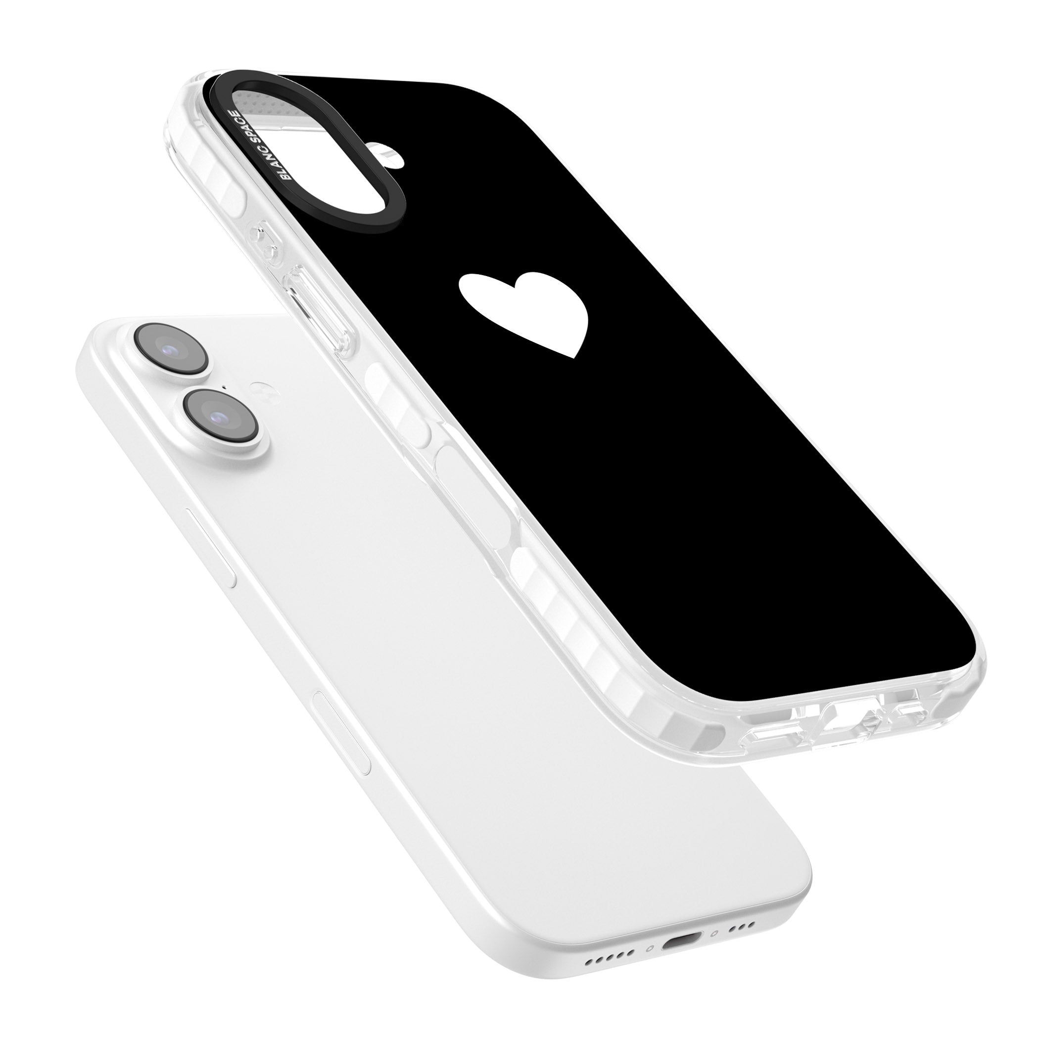 Single Heart Design: White & iPhone 17 Impact Pro Clear Phone Case Colours