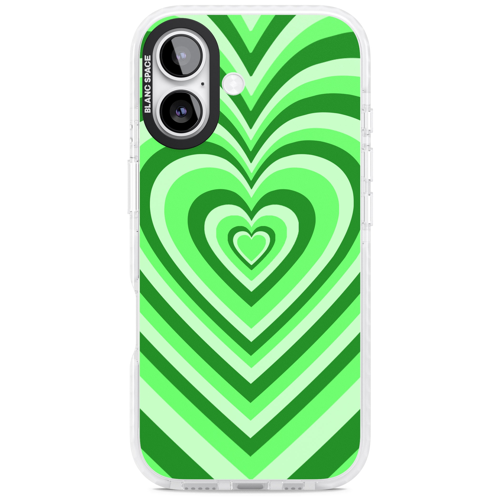 Green Heart Illusion iPhone 17 Impact Pro Clear Phone Case