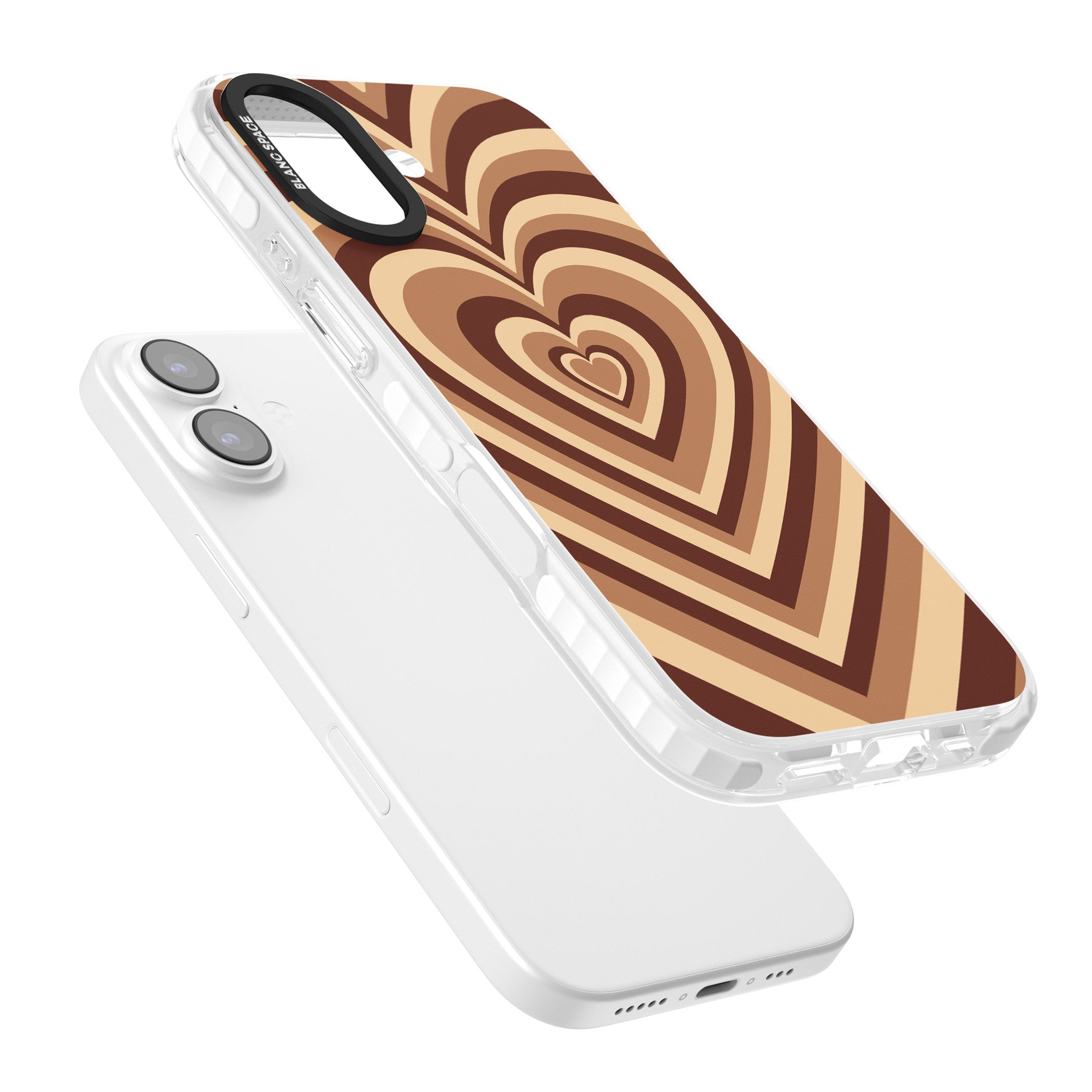 Latte Heart Illusion iPhone 17 Impact Pro Clear Phone Case Colours