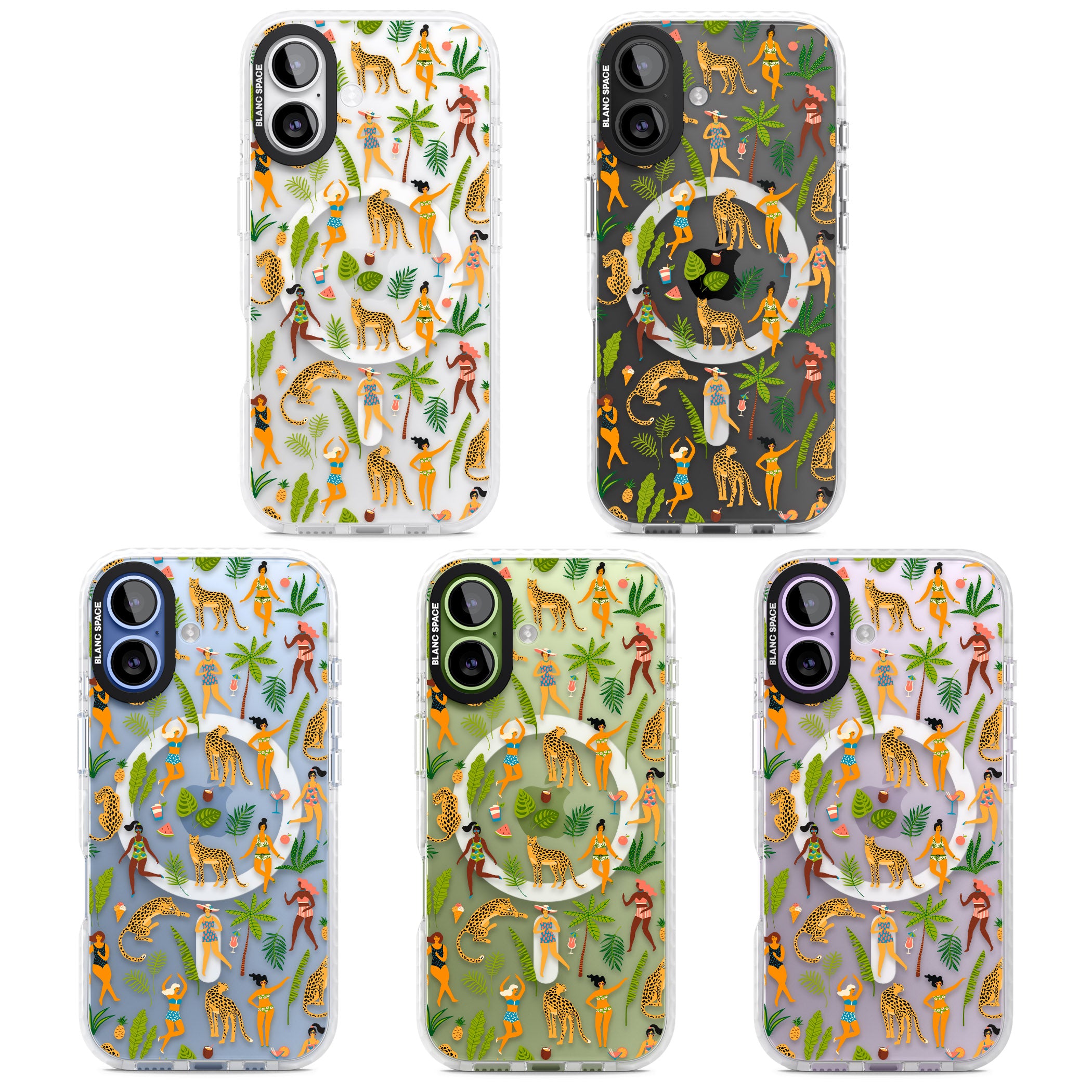 Tropical Party Vibes iPhone 17 Impact Pro Clear Phone Case APT Impact Protection