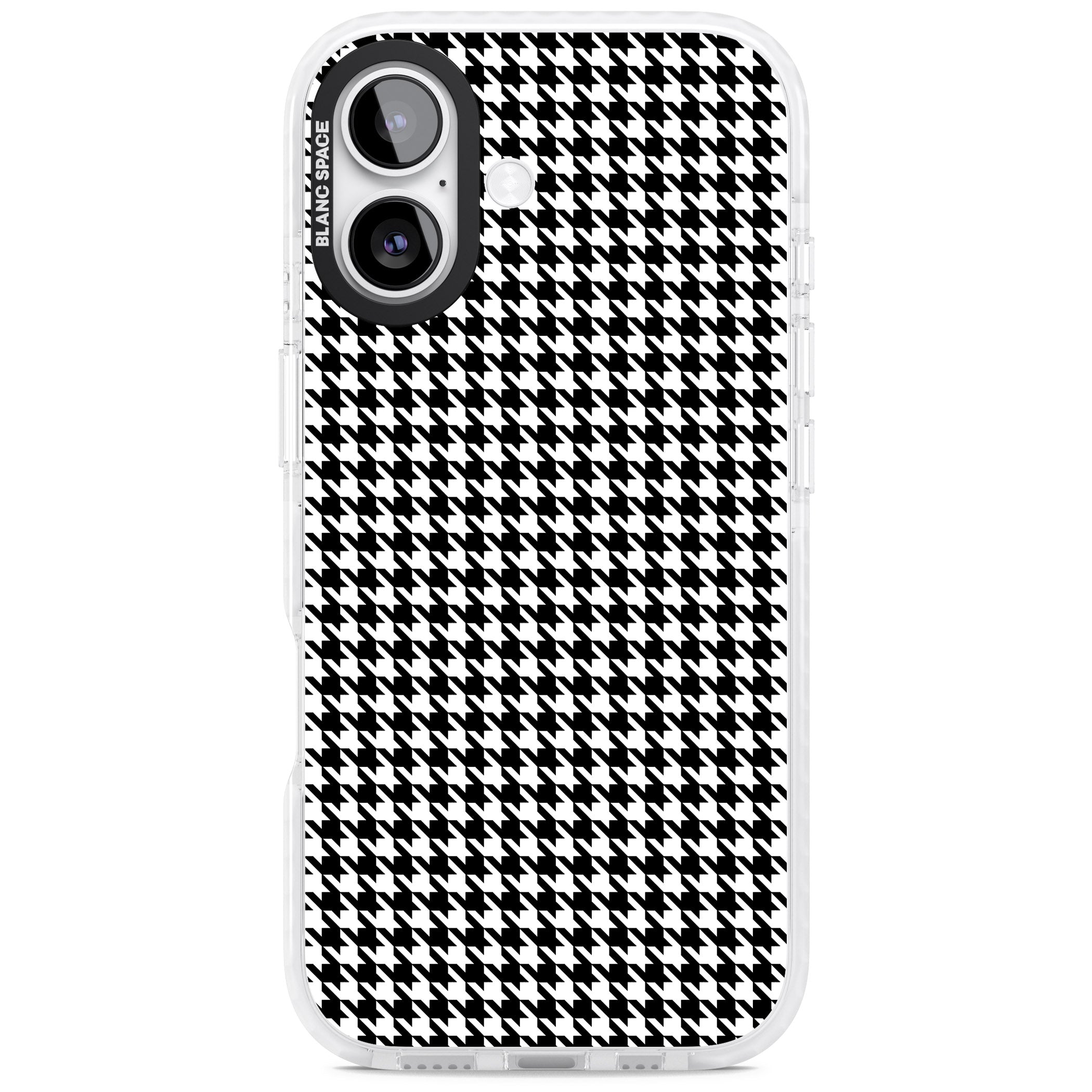Black Houndstooth Pattern iPhone 17 Impact Pro Clear Phone Case