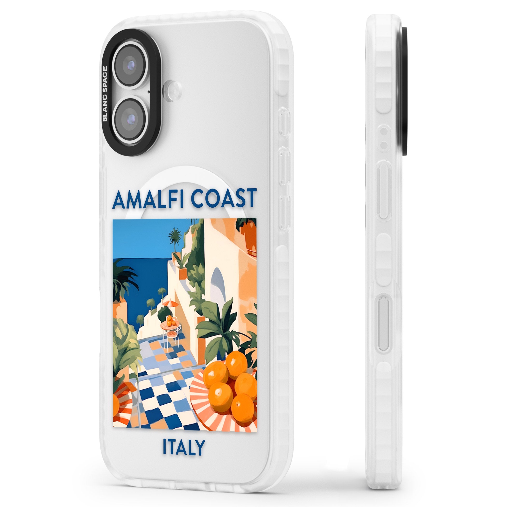 Amalfi Coast iPhone 17 Impact Pro Clear Phone Case Side Profile