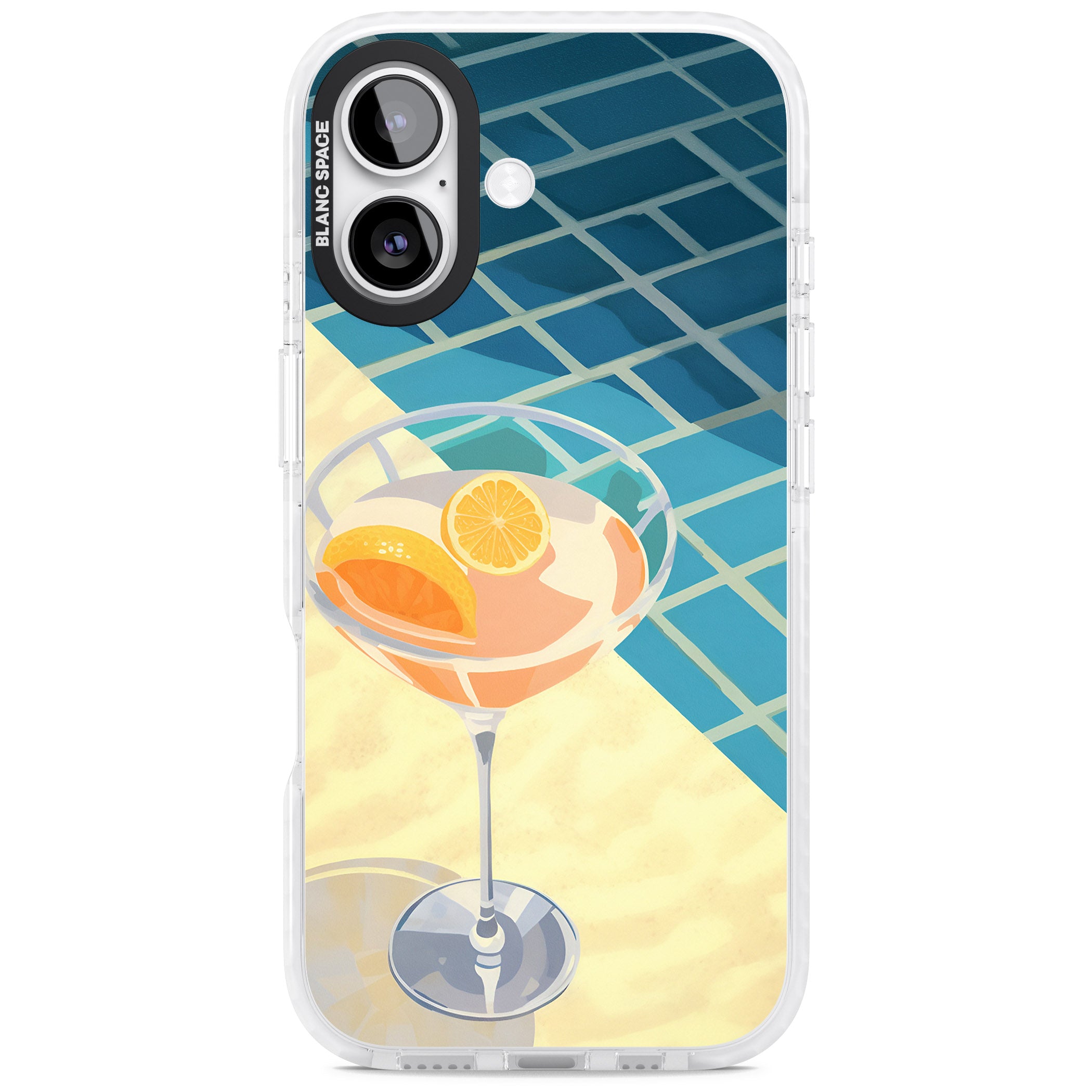Poolside Citrus Cocktail iPhone 17 Impact Pro Clear Phone Case