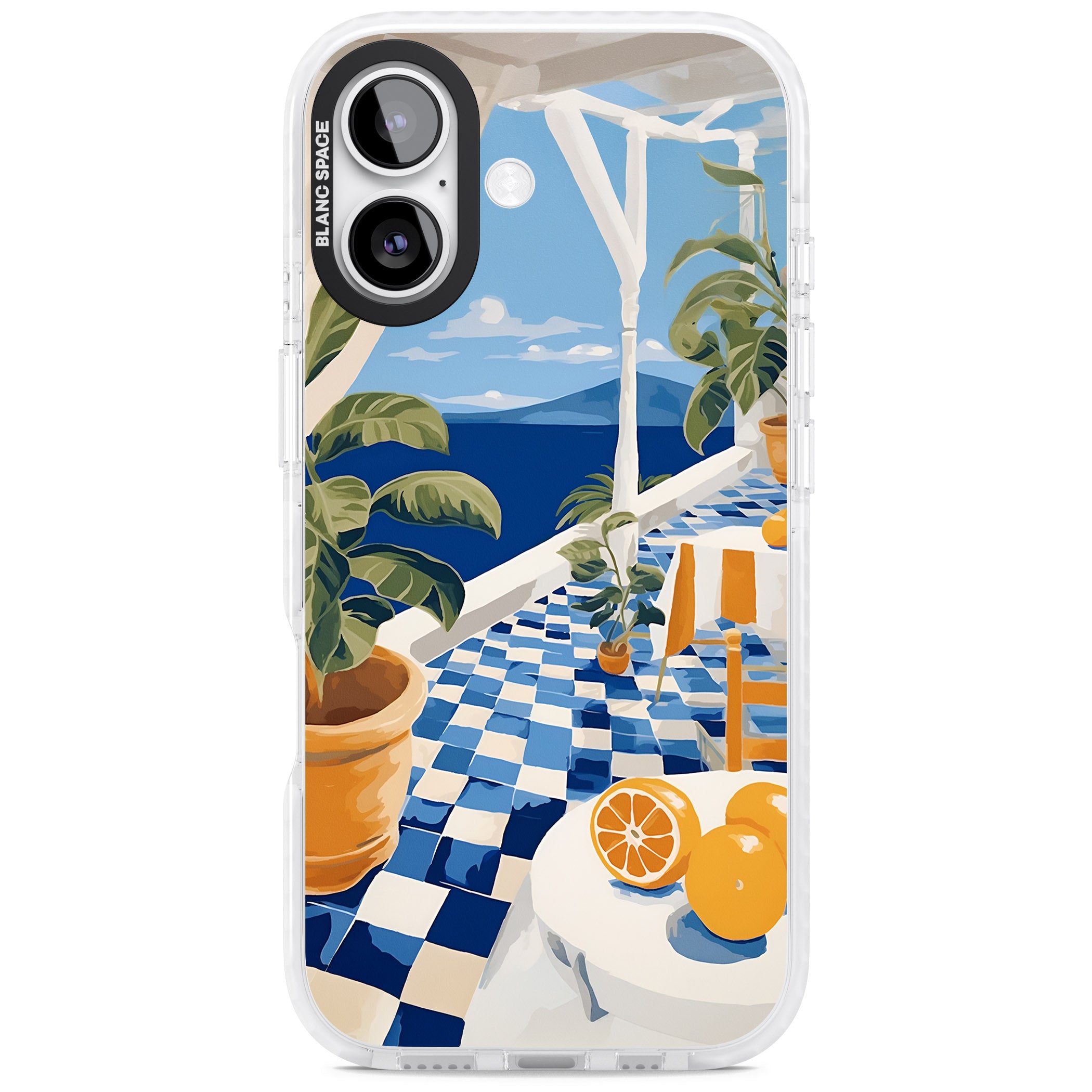 Greek Balcony iPhone 17 Impact Pro Clear Phone Case