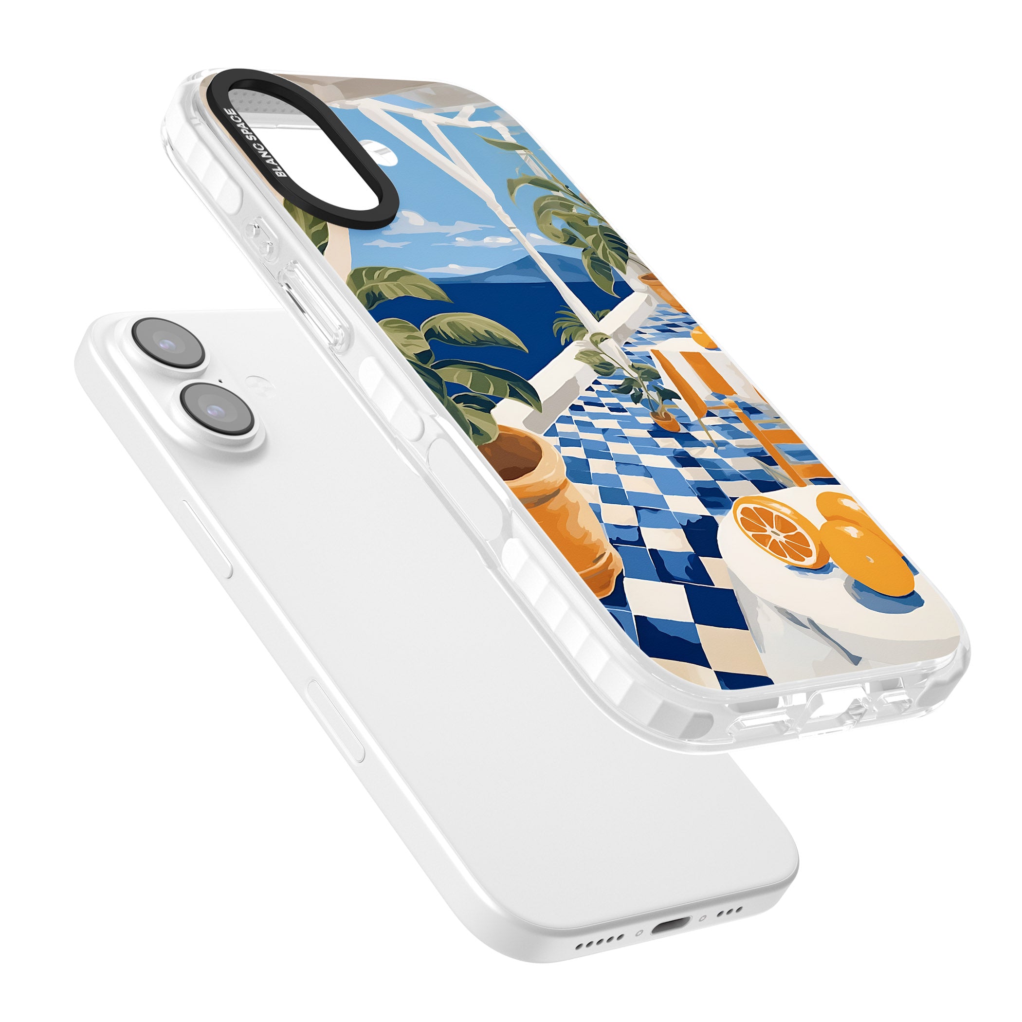 Greek Balcony iPhone 17 Impact Pro Clear Phone Case Colours