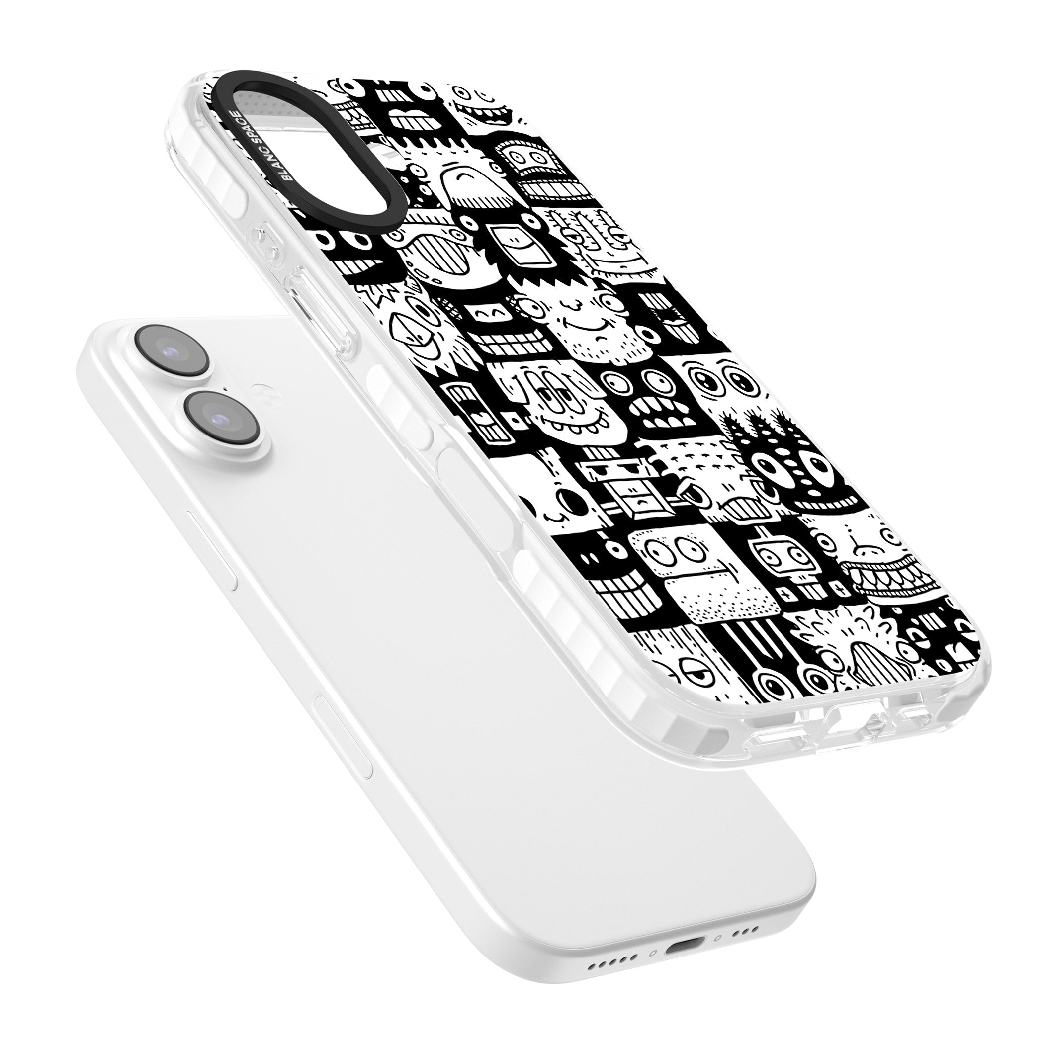 Checkerboard Heads iPhone 17 Impact Pro Clear Phone Case Colours