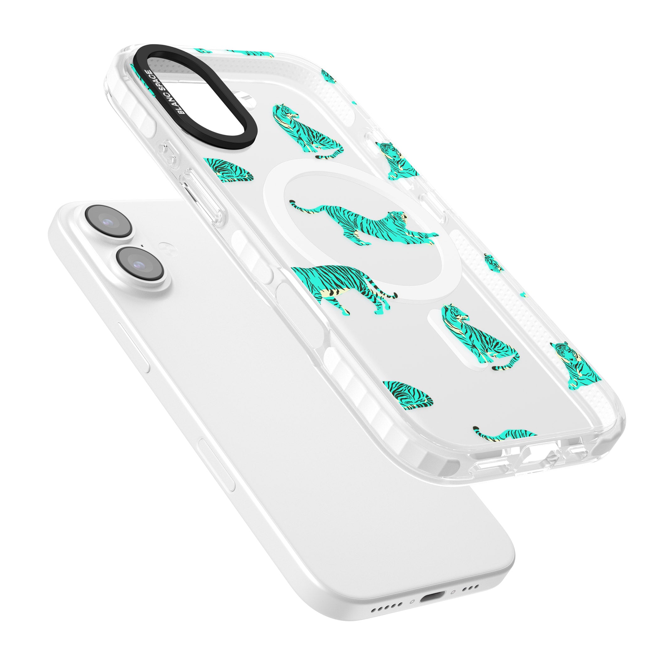 Turquoise Tiger iPhone 17 Impact Pro Clear Phone Case Colours