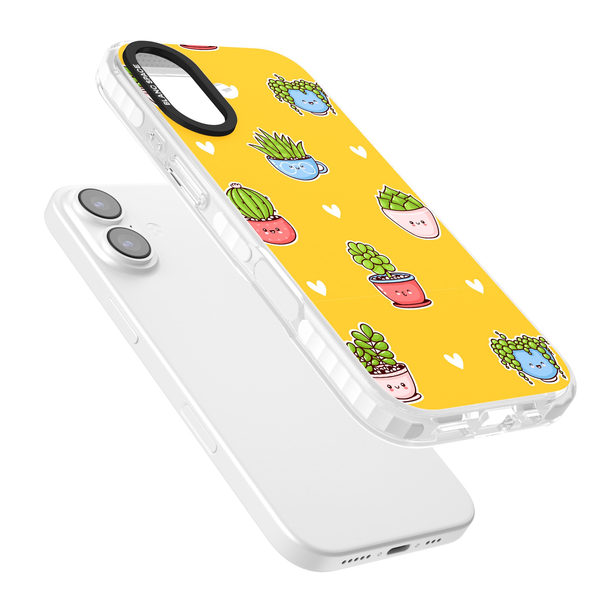 Plant Faces Kawaii Pattern iPhone 17 Impact Pro Clear Phone Case Colours