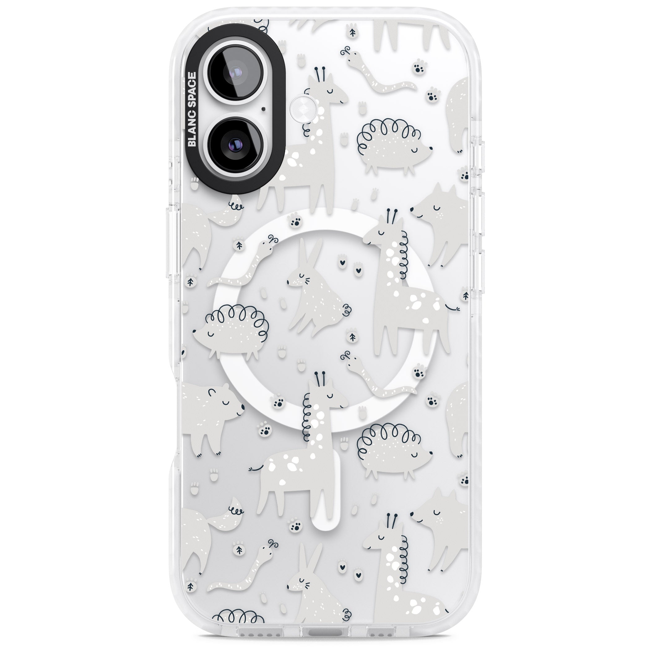 Monochrome Animal Party iPhone 17 Impact Pro Clear Phone Case