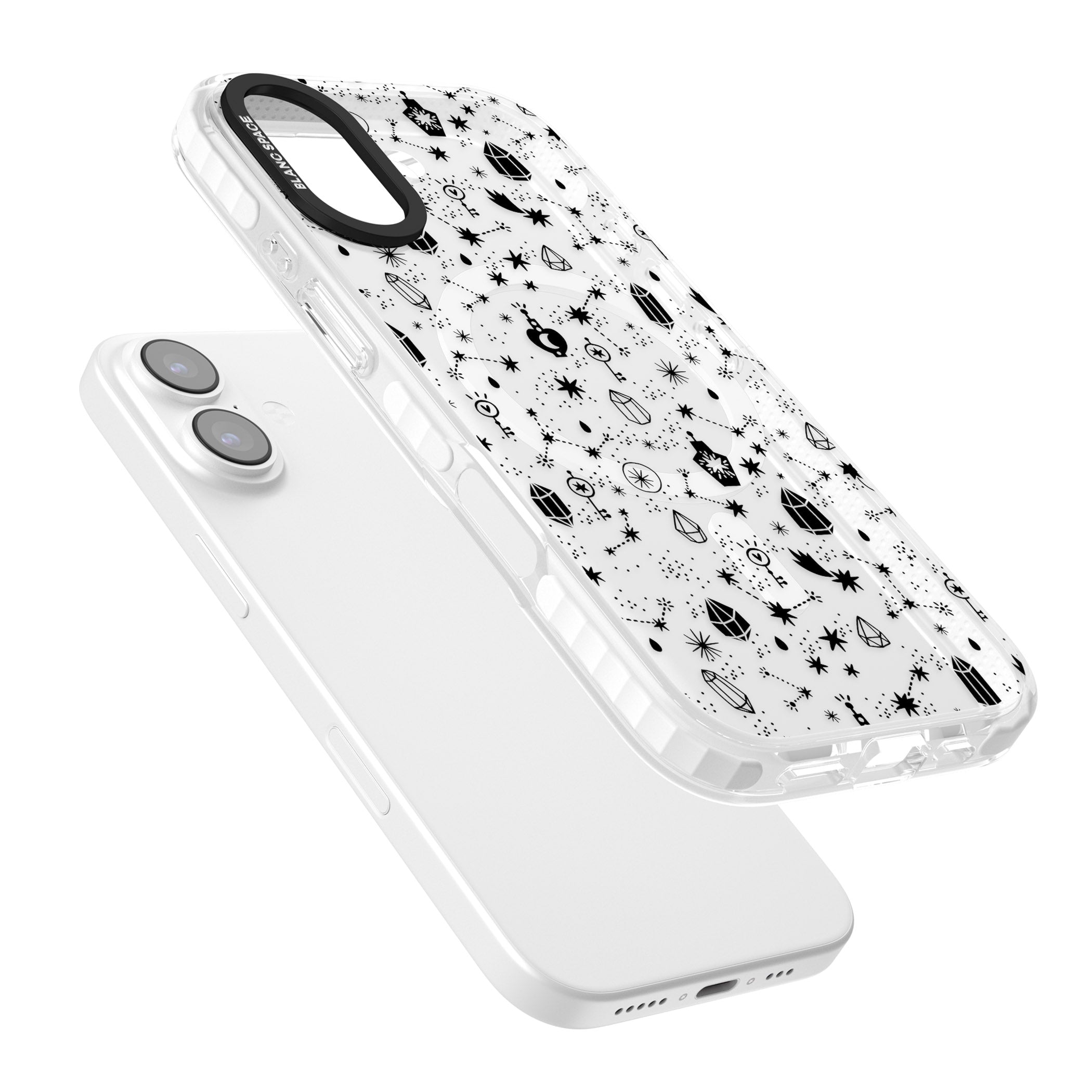 Black Cosmic Crystal iPhone 17 Impact Pro Clear Phone Case Colours