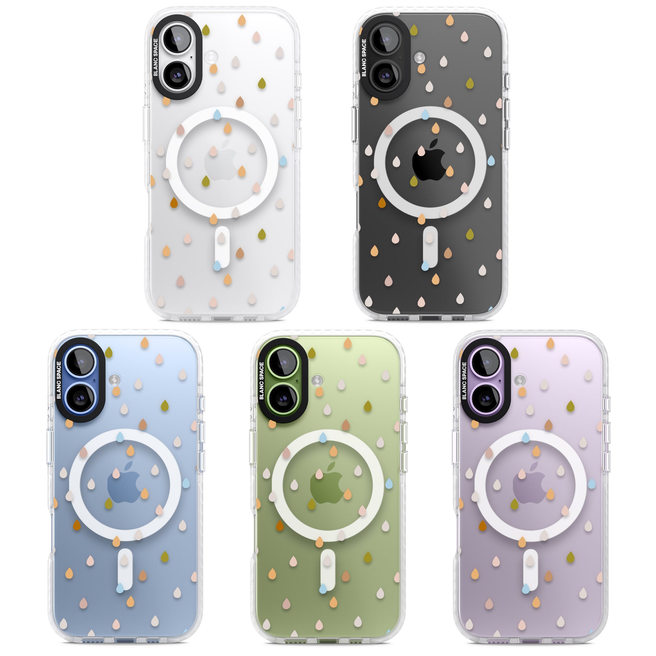 Pastel Raindrops iPhone 17 Impact Pro Clear Phone Case APT Impact Protection