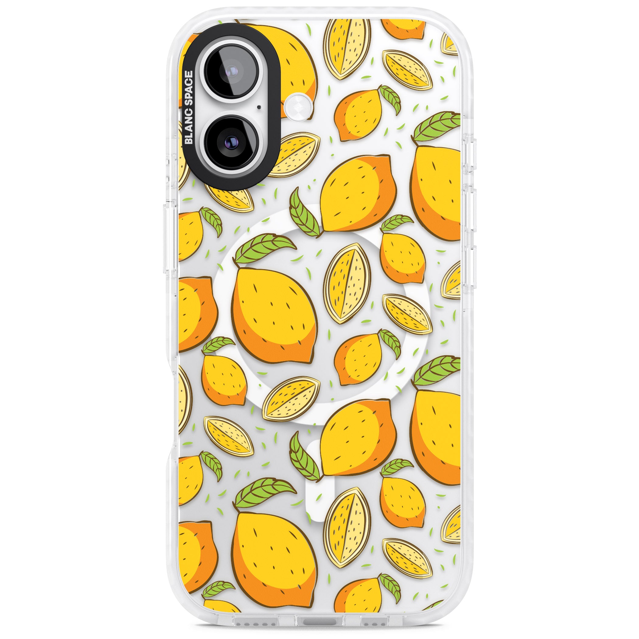 Lemon Pattern iPhone 17 Impact Pro Clear Phone Case