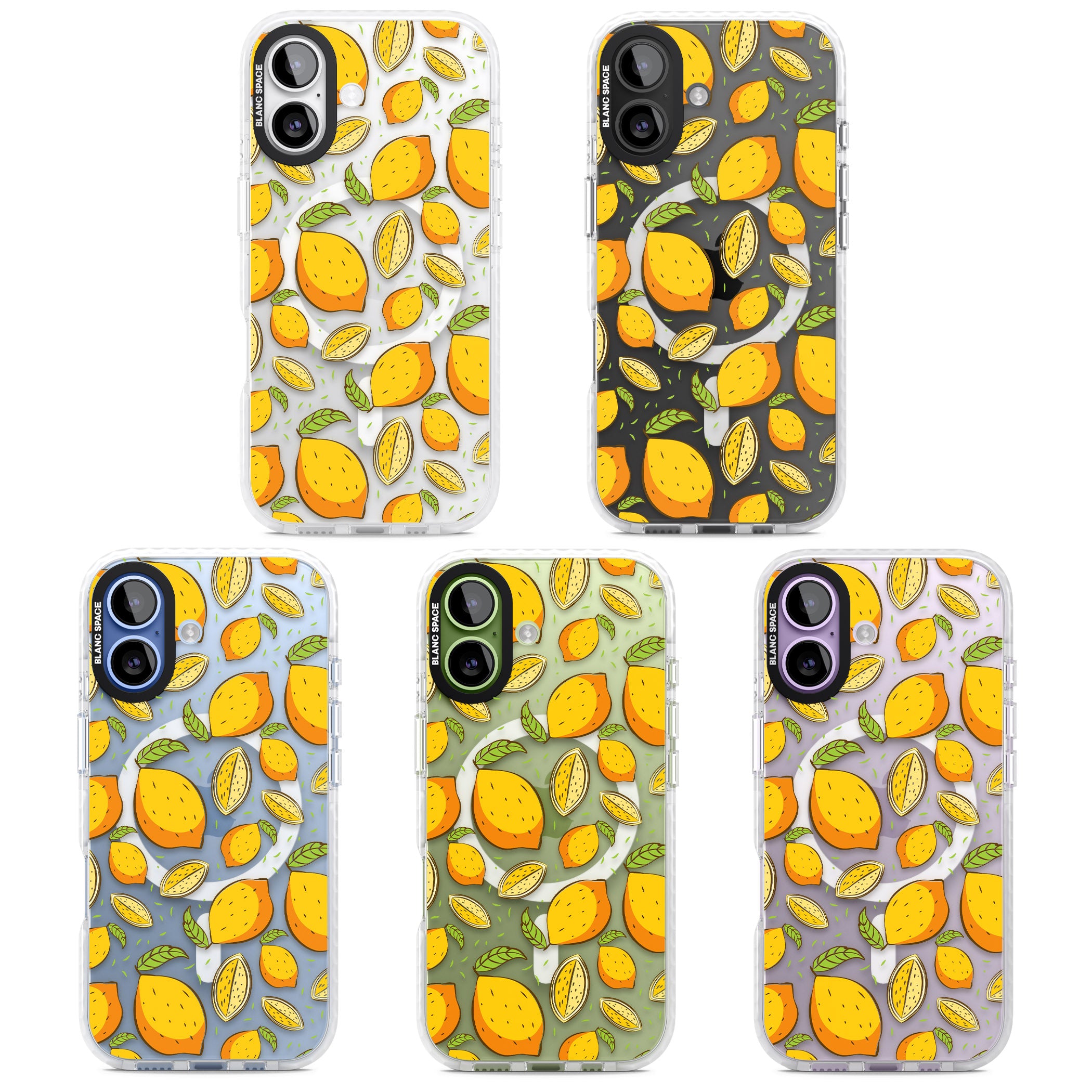 Lemon Pattern iPhone 17 Impact Pro Clear Phone Case APT Impact Protection