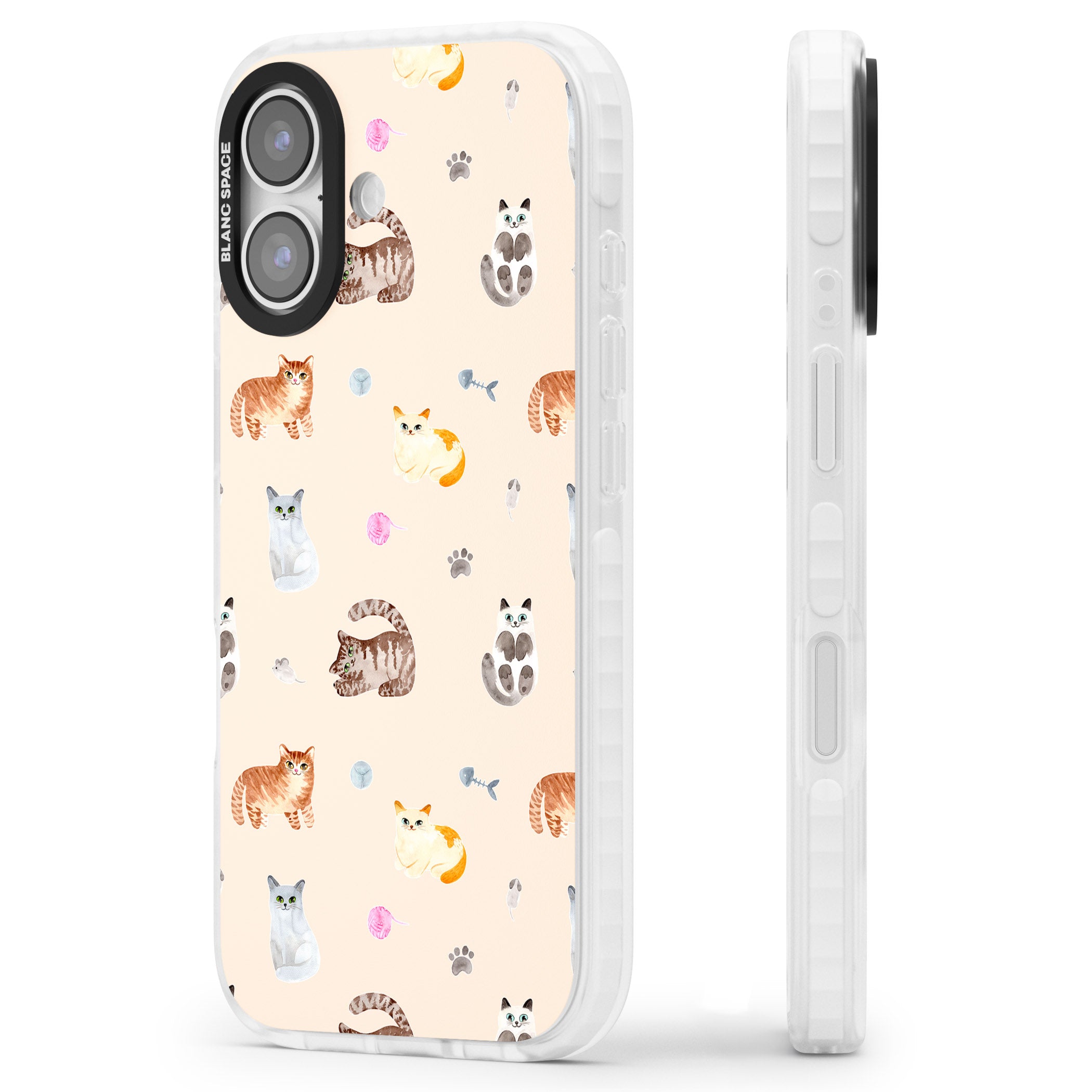 Cat Playground iPhone 17 Impact Pro Clear Phone Case Side Profile