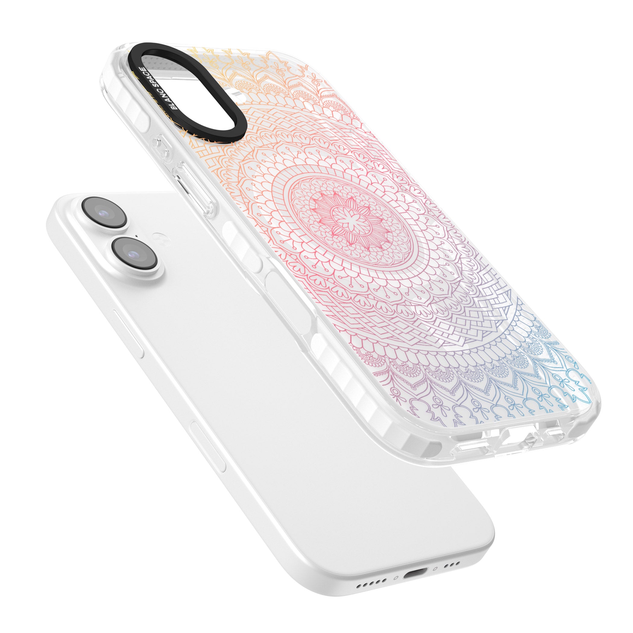 Rainbow Mandala iPhone 17 Impact Pro Clear Phone Case Colours