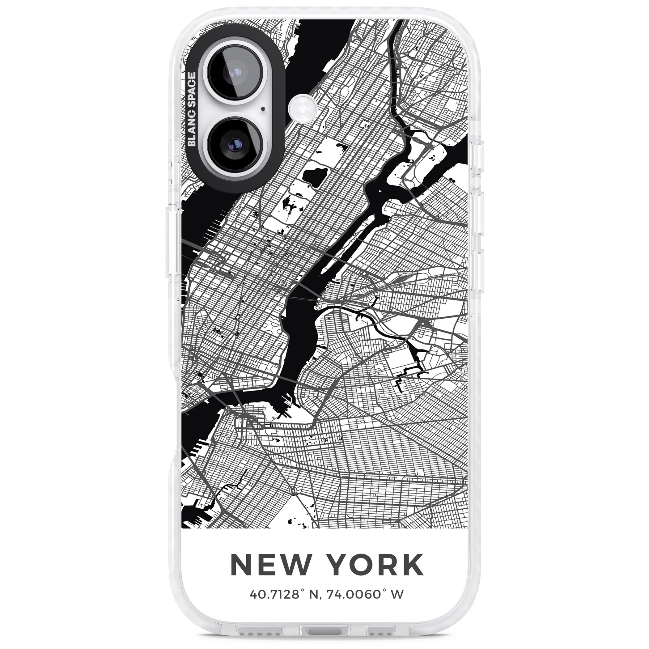 New York Map iPhone 17 Impact Pro Clear Phone Case