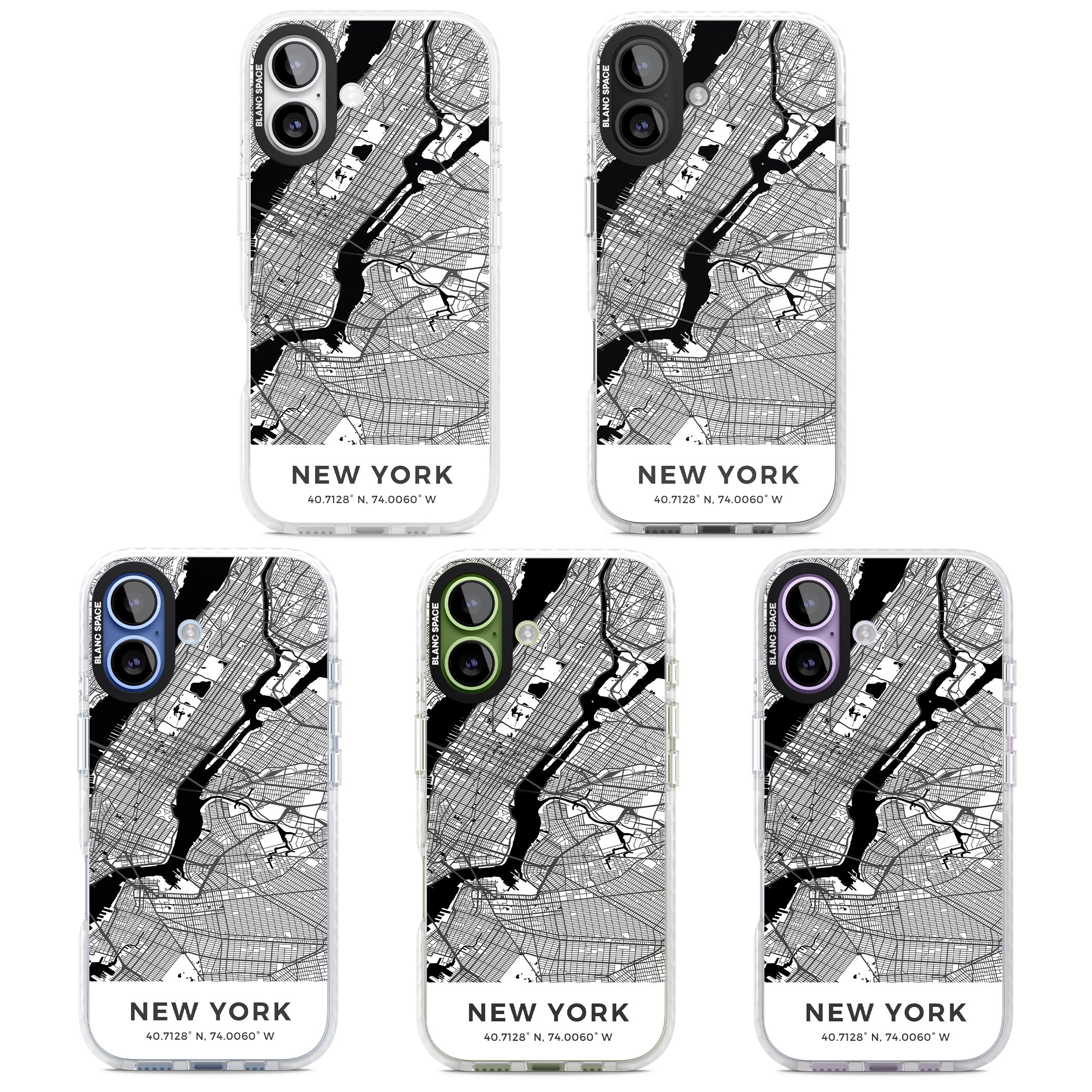 New York Map iPhone 17 Impact Pro Clear Phone Case APT Impact Protection