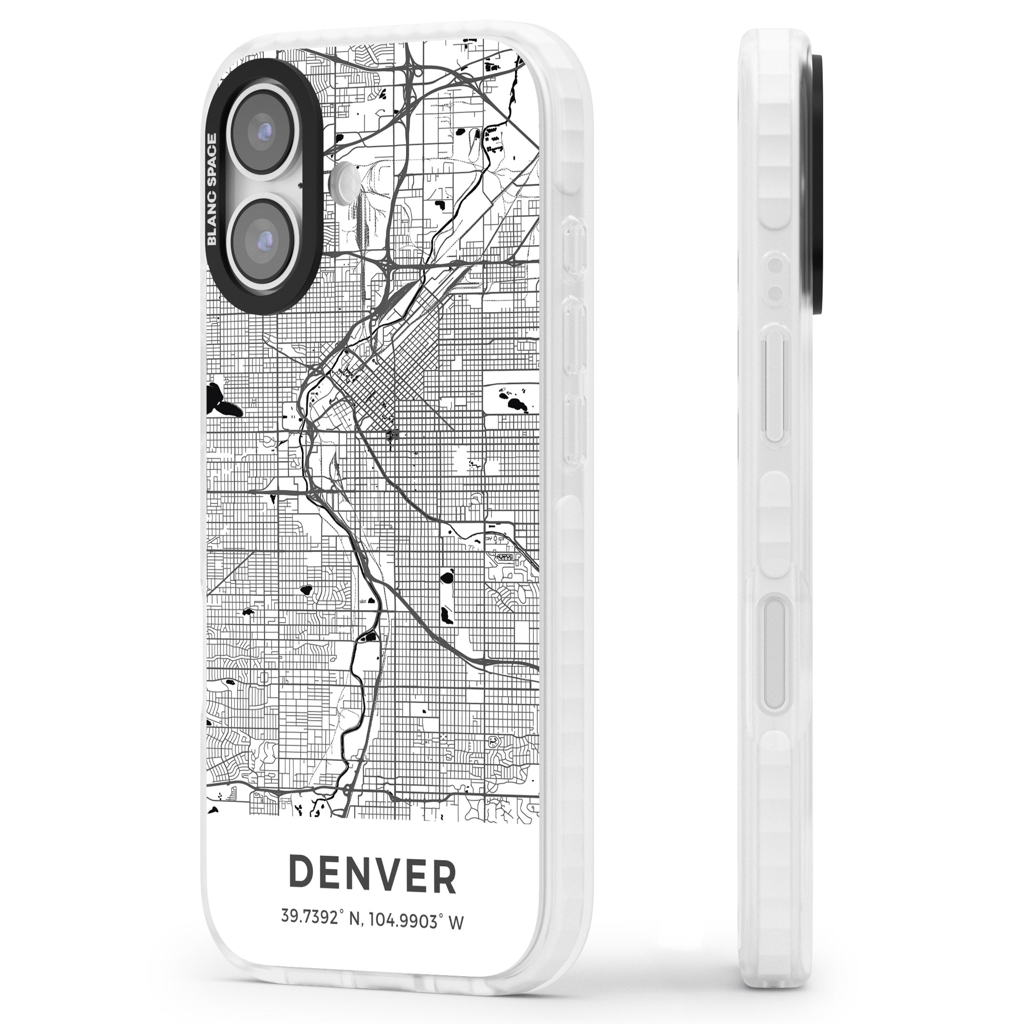 Denver Map iPhone 17 Impact Pro Clear Phone Case Side Profile