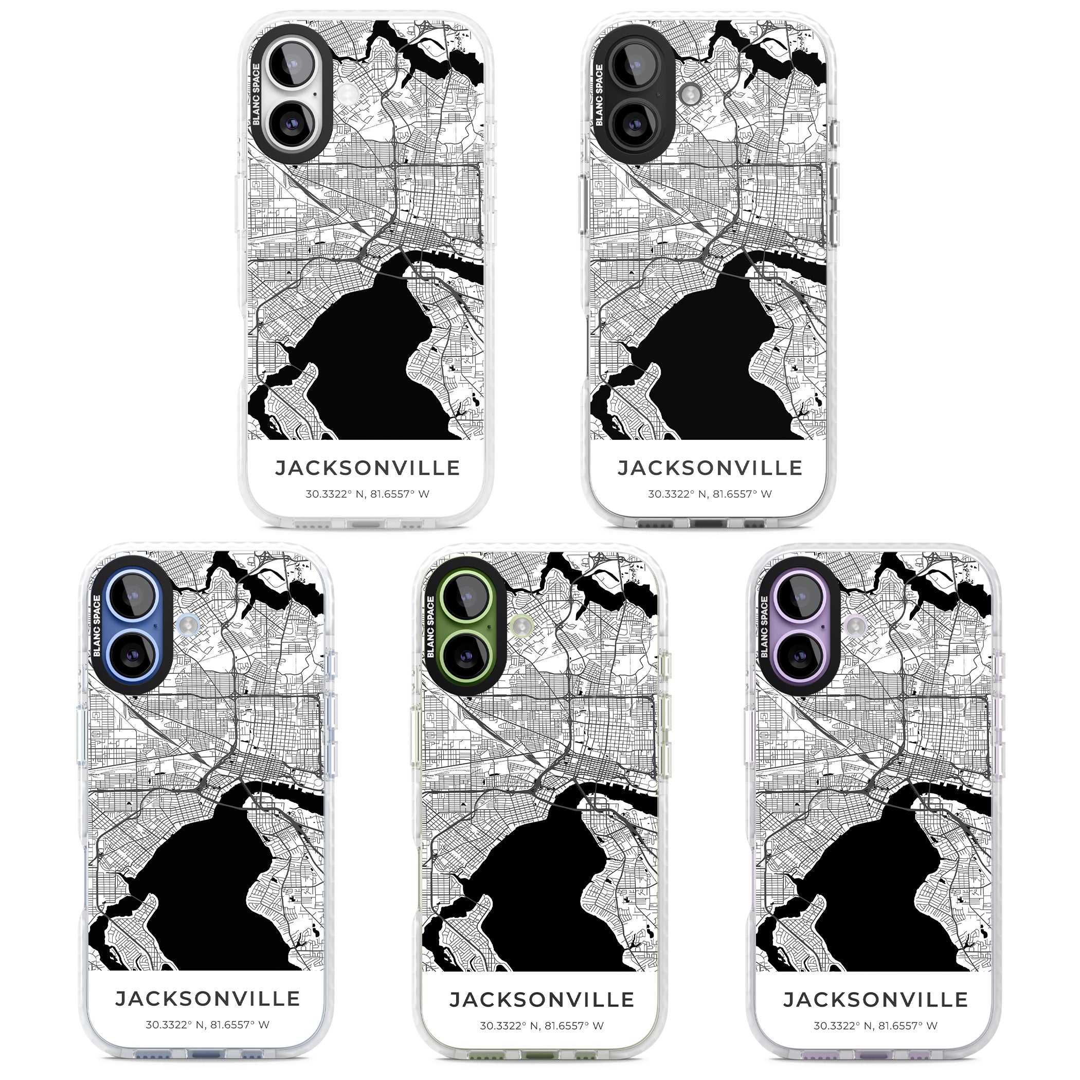 Jacksonville Map iPhone 17 Impact Pro Clear Phone Case APT Impact Protection
