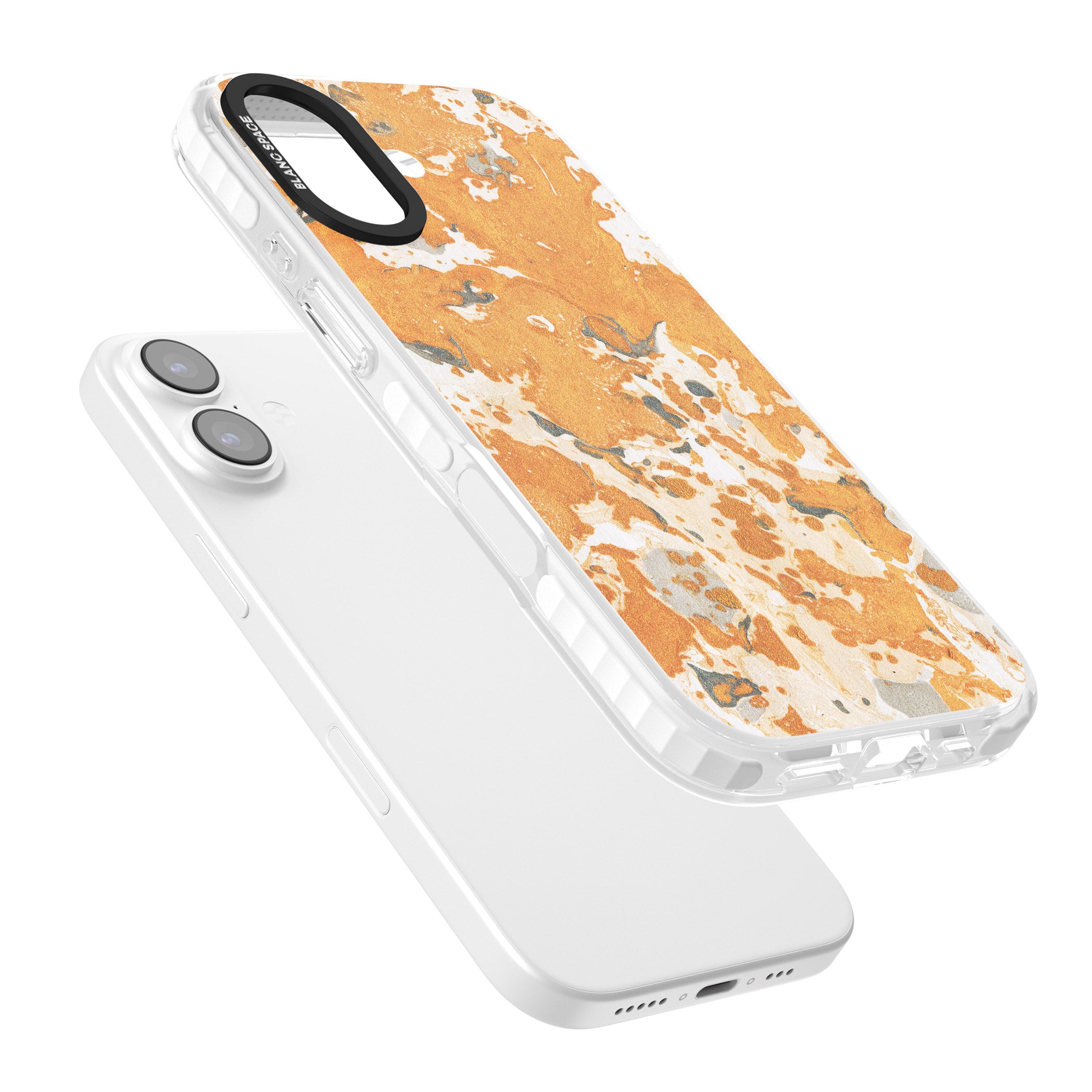 Orange Marbled iPhone 17 Impact Pro Clear Phone Case Colours