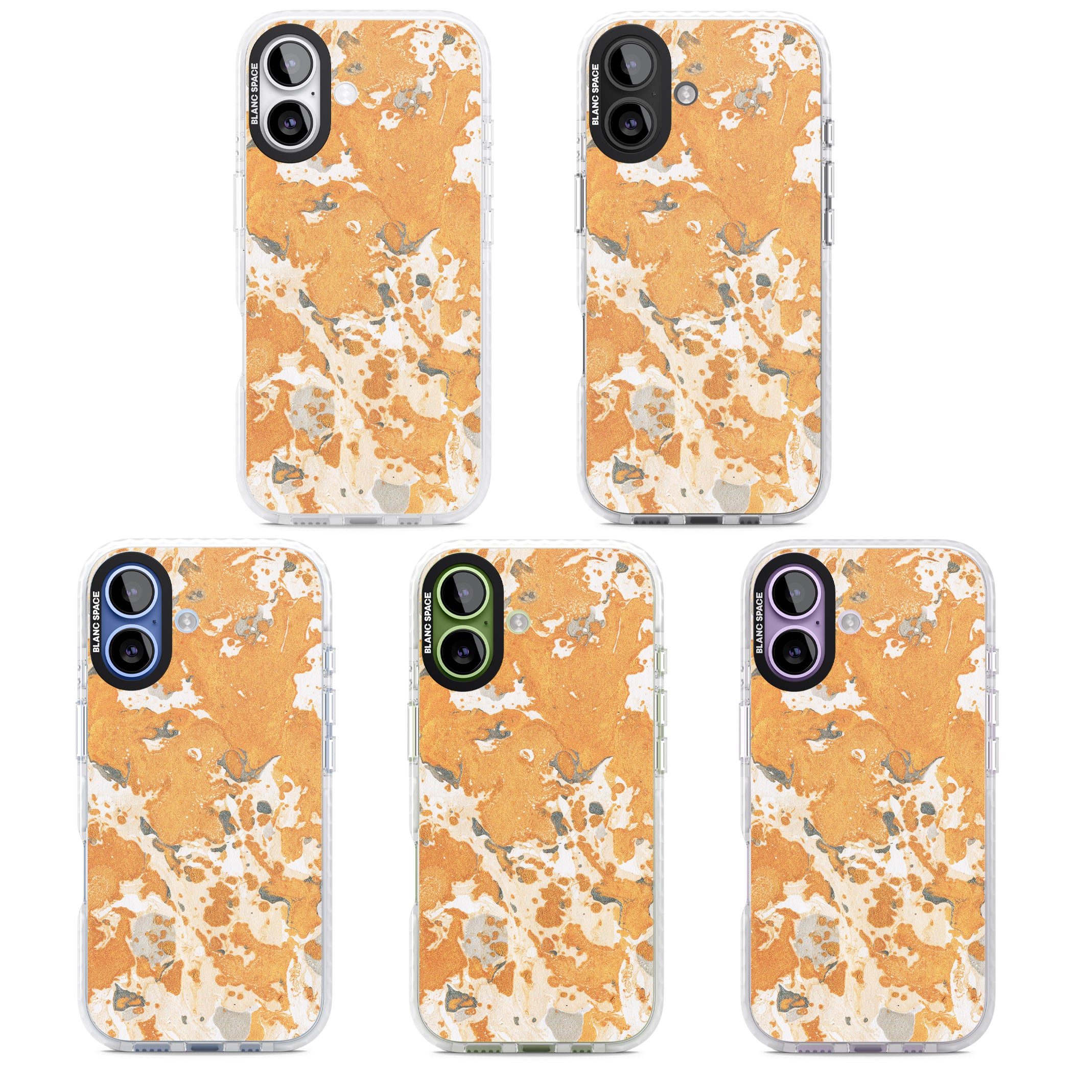 Orange Marbled iPhone 17 Impact Pro Clear Phone Case APT Impact Protection