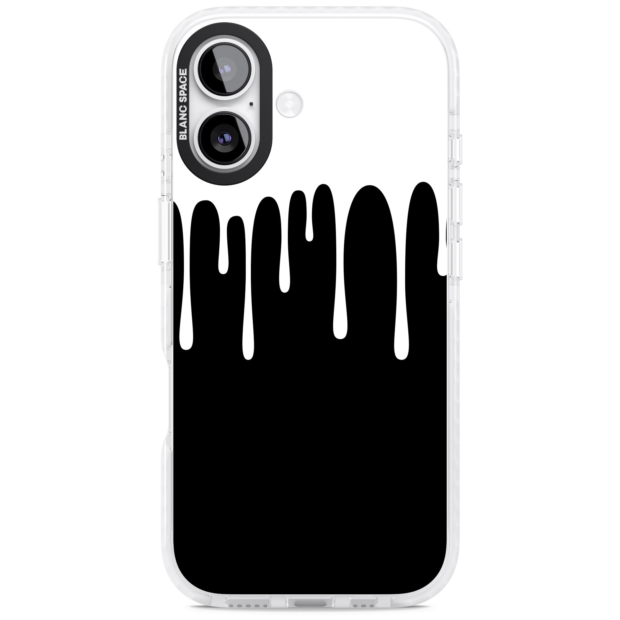 Melted Effect: White & Black iPhone 17 Impact Pro Clear Phone Case