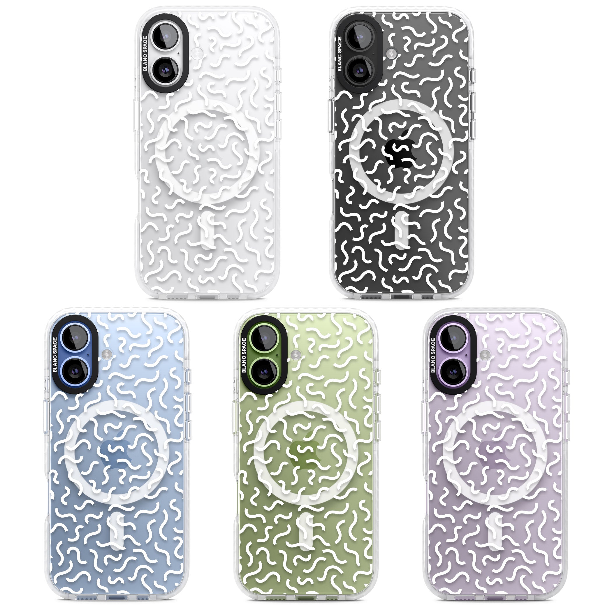 Black & White Wavy Pattern iPhone 17 Impact Pro Clear Phone Case APT Impact Protection