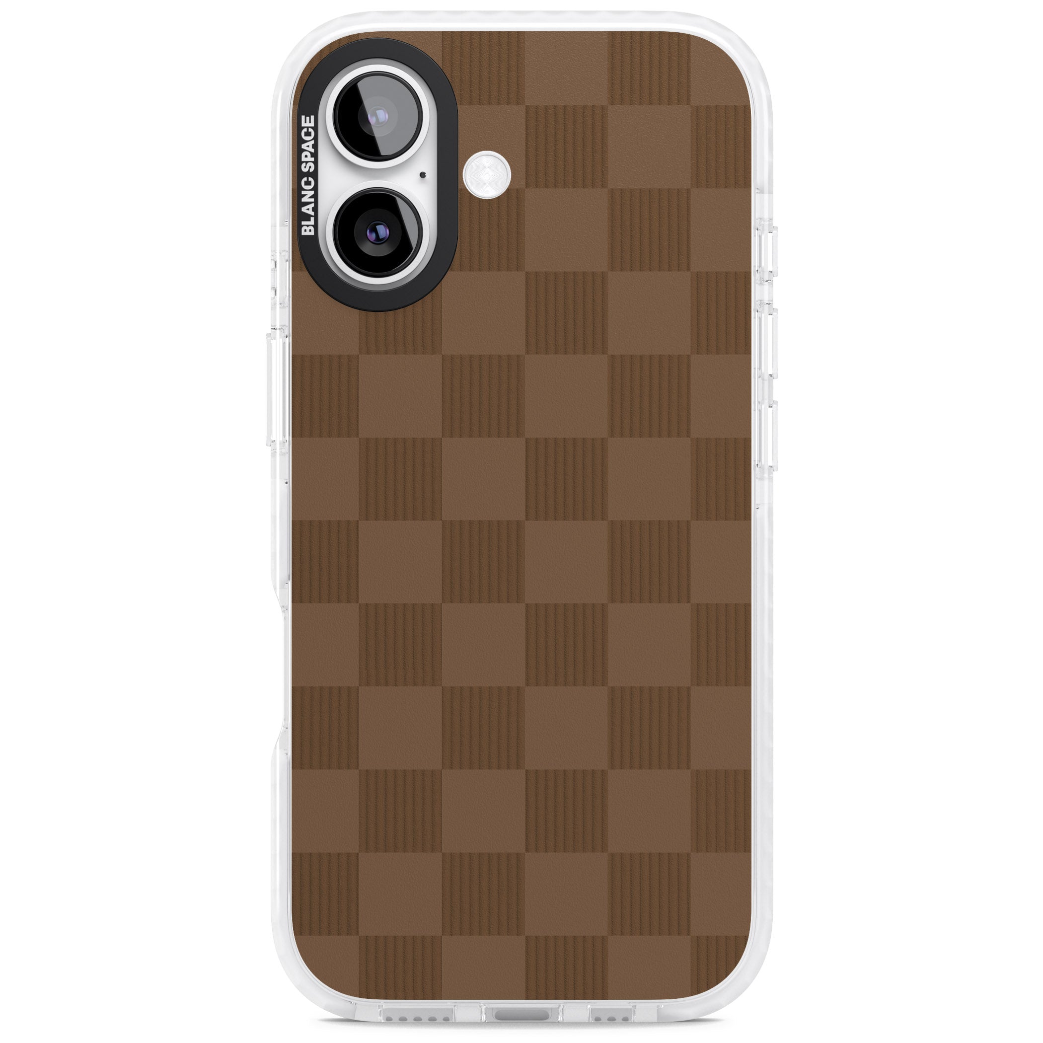 Chocolate Checkered iPhone 17 Impact Pro Clear Phone Case