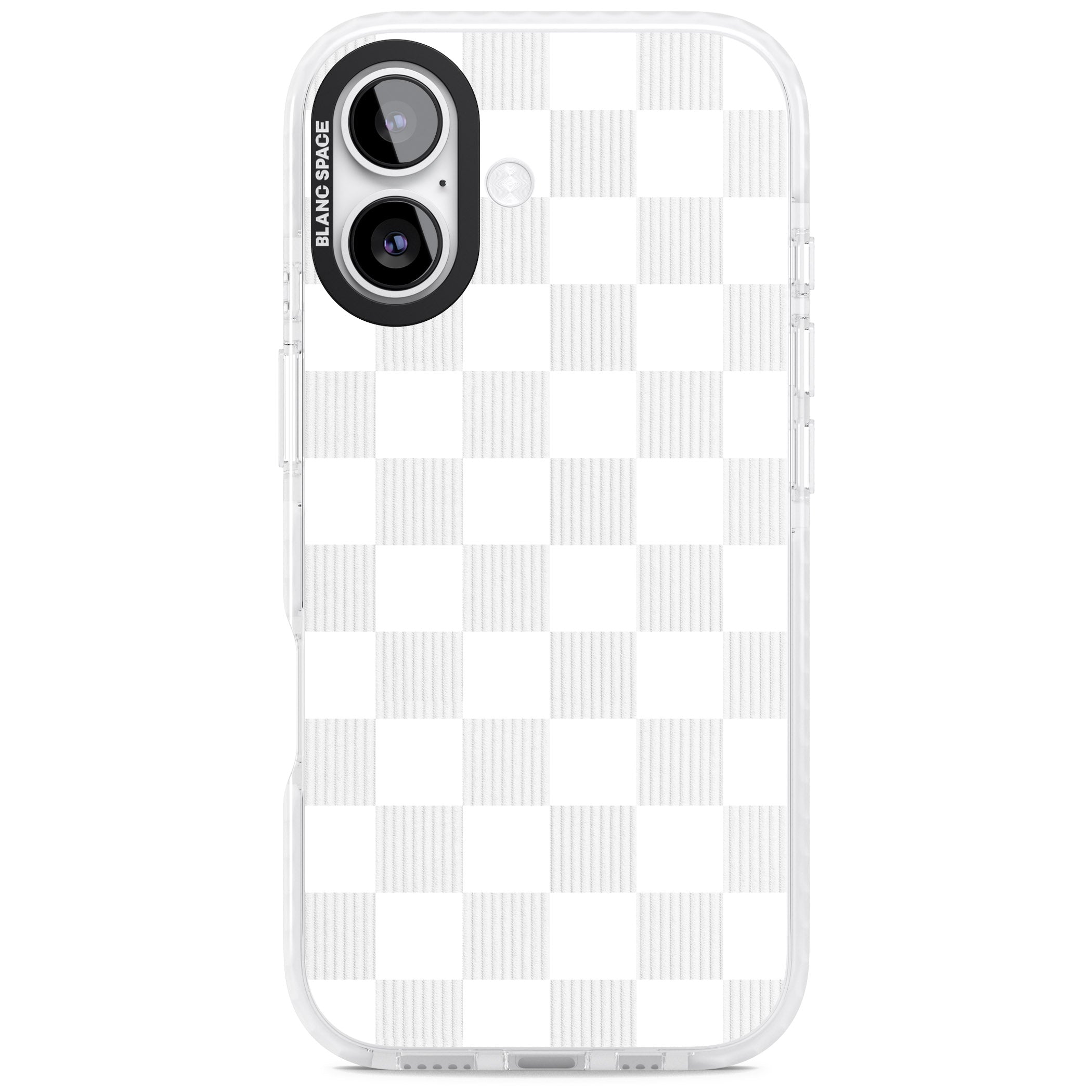 White Checkered iPhone 17 Impact Pro Clear Phone Case