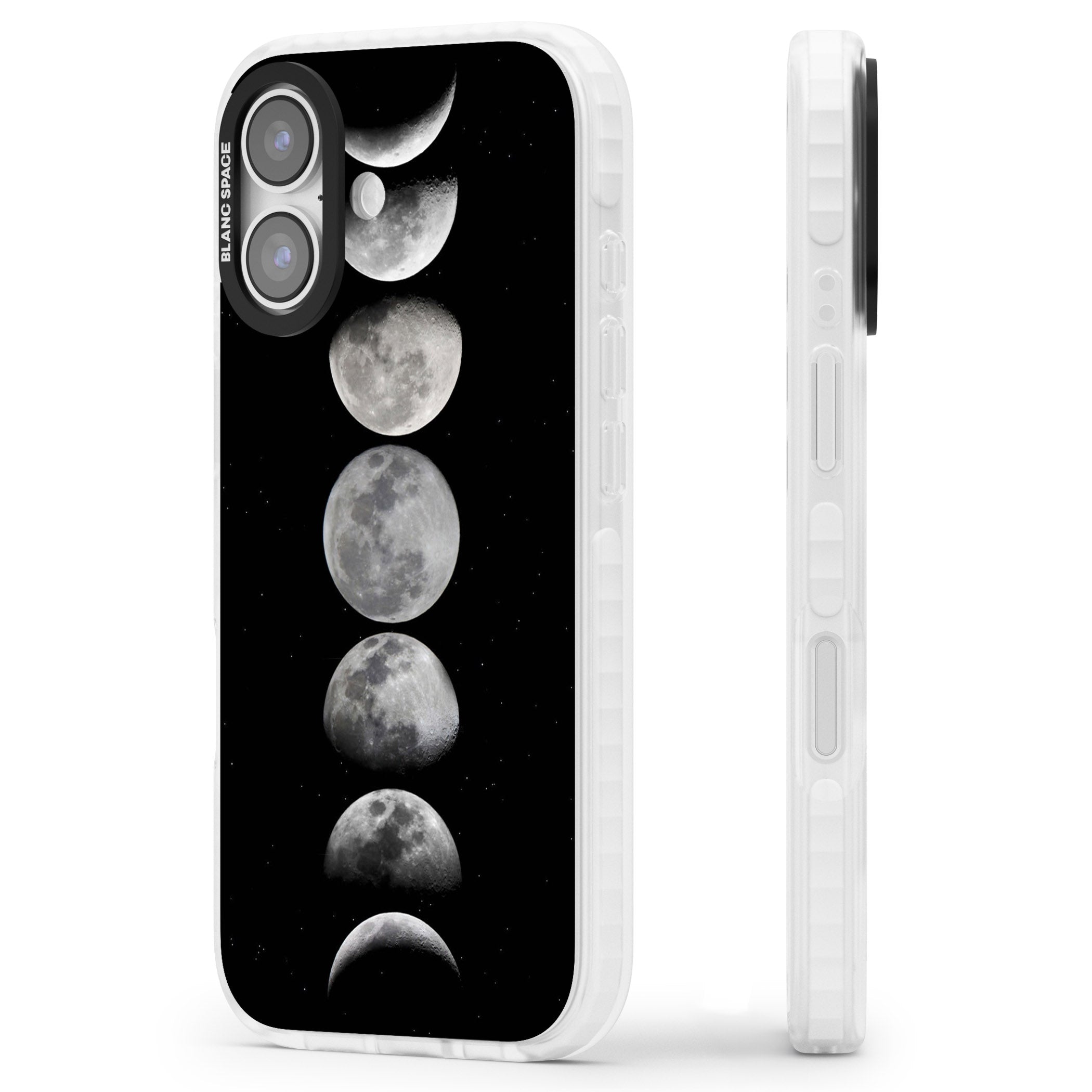 Phases Of The Moon iPhone 17 Impact Pro Clear Phone Case Side Profile
