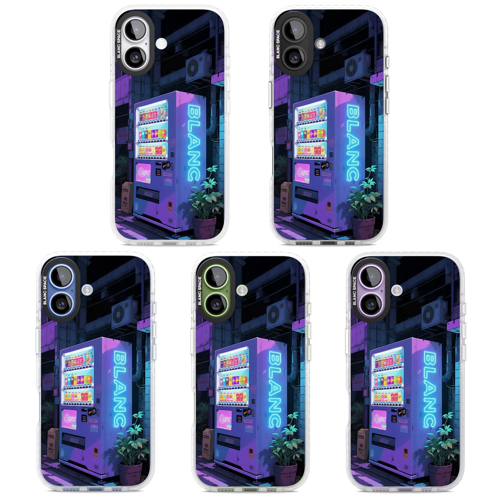 Shibuya Glow Japanese iPhone case featuring a glowing Tokyo vending machine, neon signage, and moody purple alleyway | Impact Magsafe case for iPhone 17