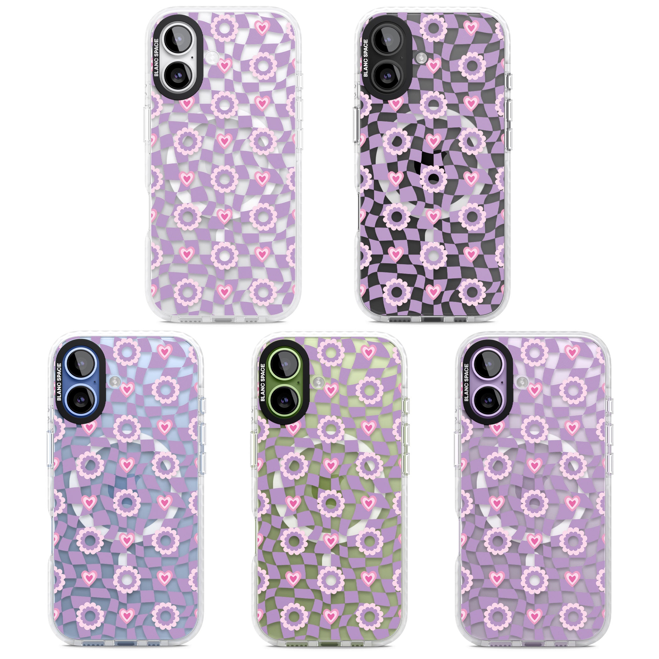Checkered Love Pattern iPhone 17 Impact Pro Clear Phone Case APT Impact Protection
