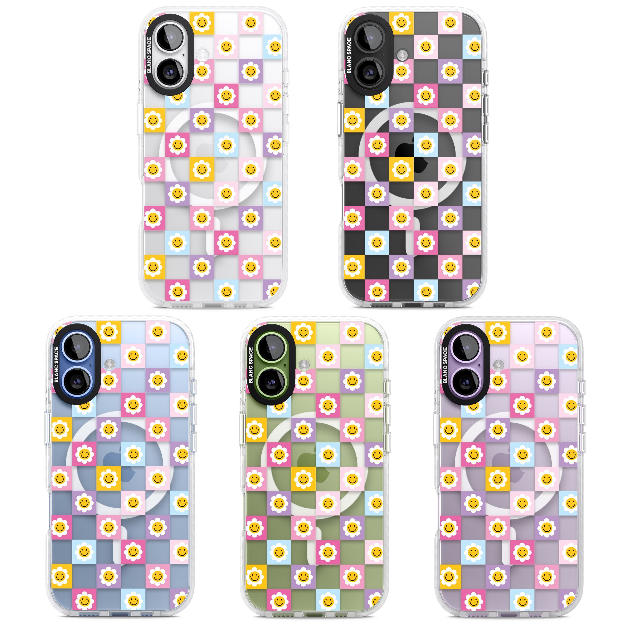 Daisy Squares Pattern iPhone 17 Impact Pro Clear Phone Case APT Impact Protection