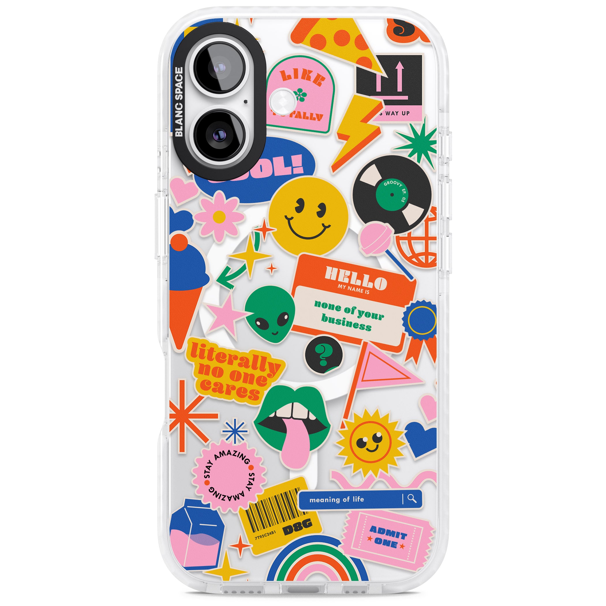 Nostalgic Sticker Vibes iPhone 17 Impact Pro Clear Phone Case