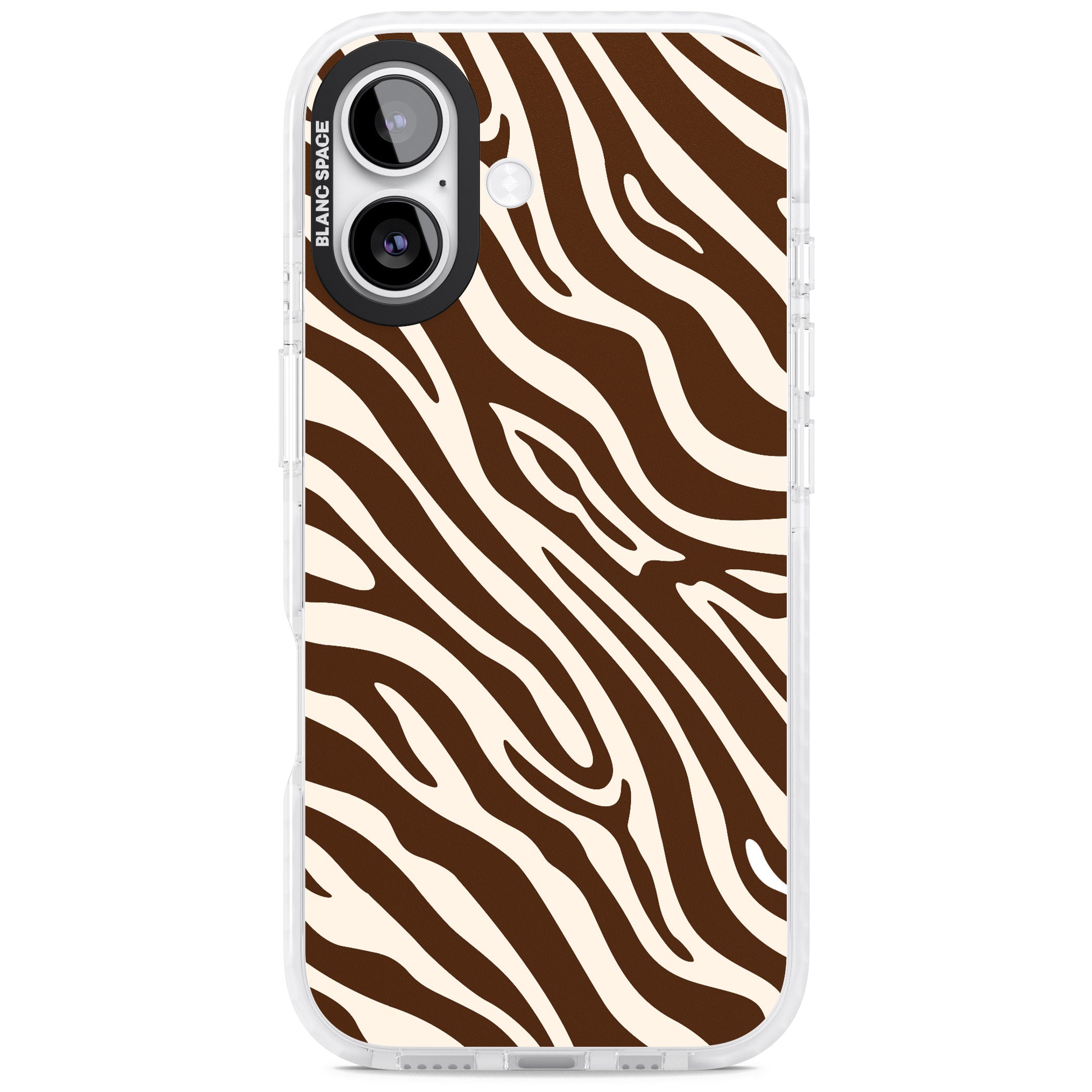 Brown & Cream Zebra iPhone 17 Impact Pro Clear Phone Case