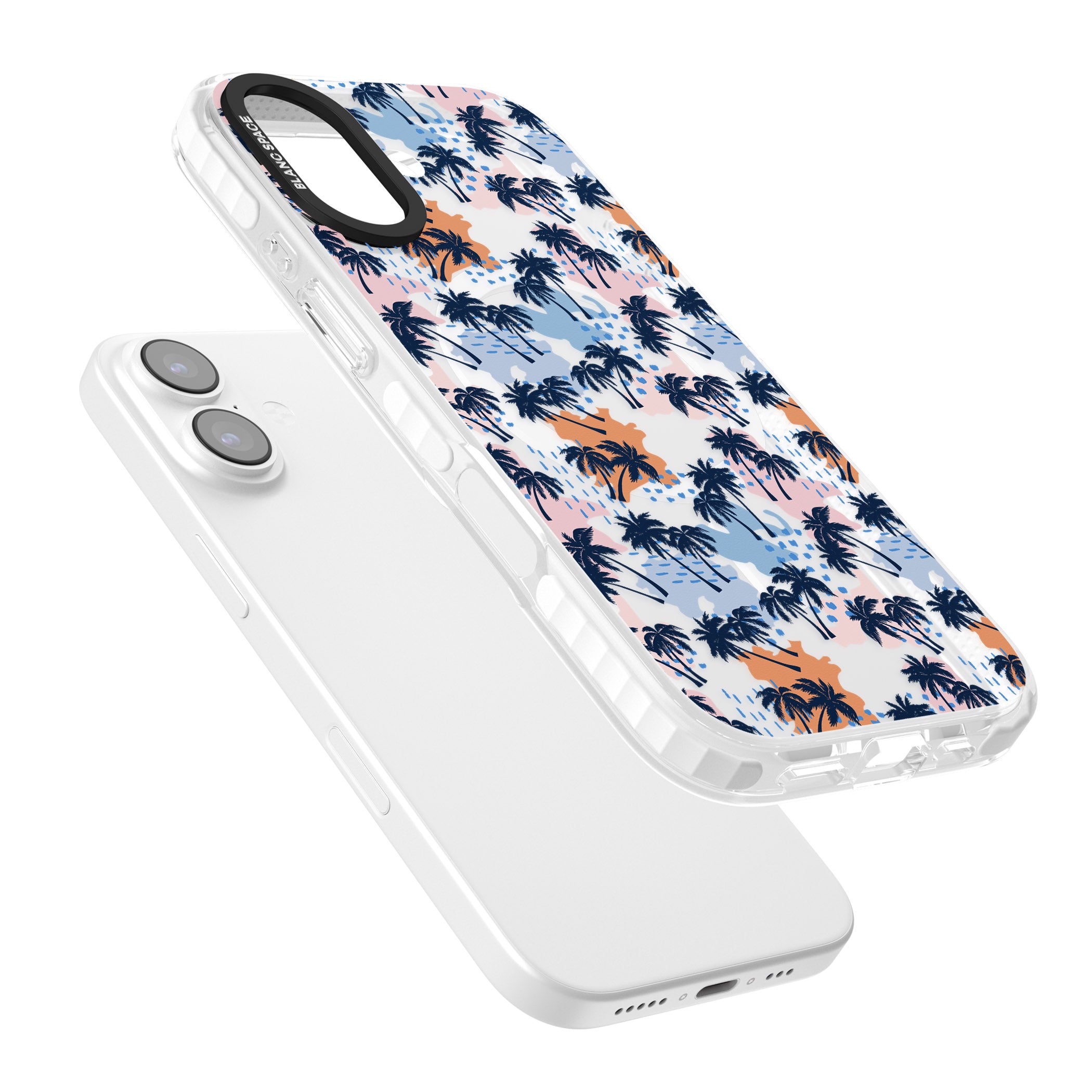 Tropical Vibes Palm Clear iPhone 17 Impact Pro Clear Phone Case Colours