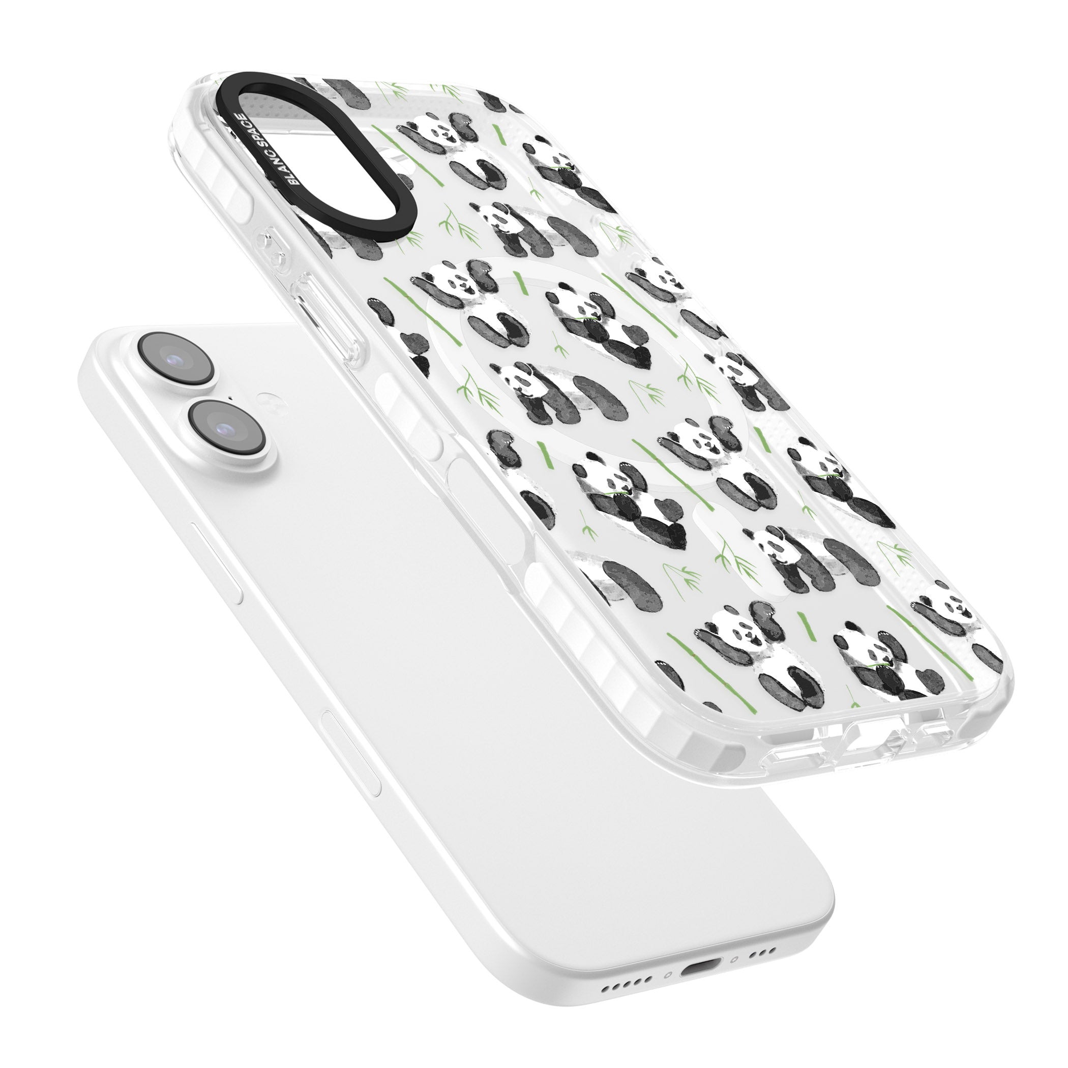 Watercolour Panda Pattern iPhone 17 Impact Pro Clear Phone Case Colours