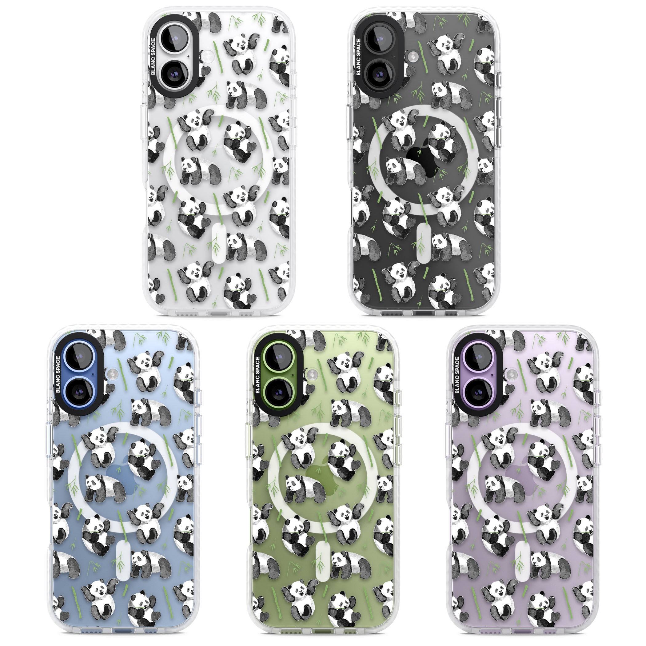 Watercolour Panda Pattern iPhone 17 Impact Pro Clear Phone Case APT Impact Protection