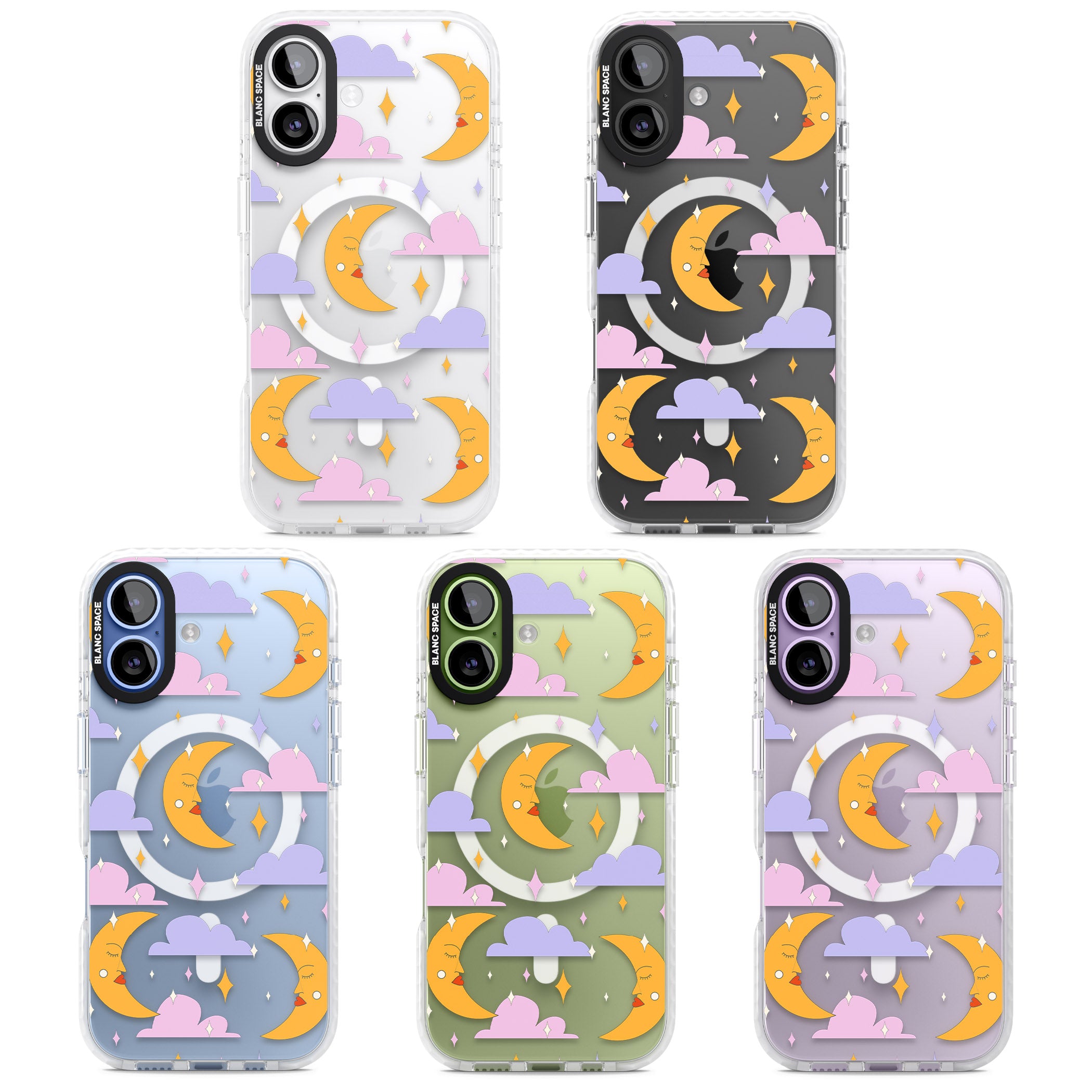 Moons & Clouds iPhone 17 Impact Pro Clear Phone Case APT Impact Protection
