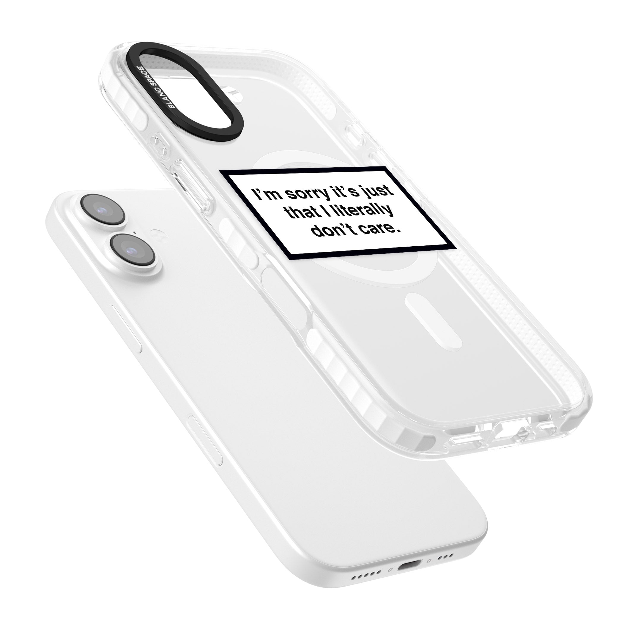 Literally Don'T Care iPhone 17 Impact Pro Clear Phone Case Colours