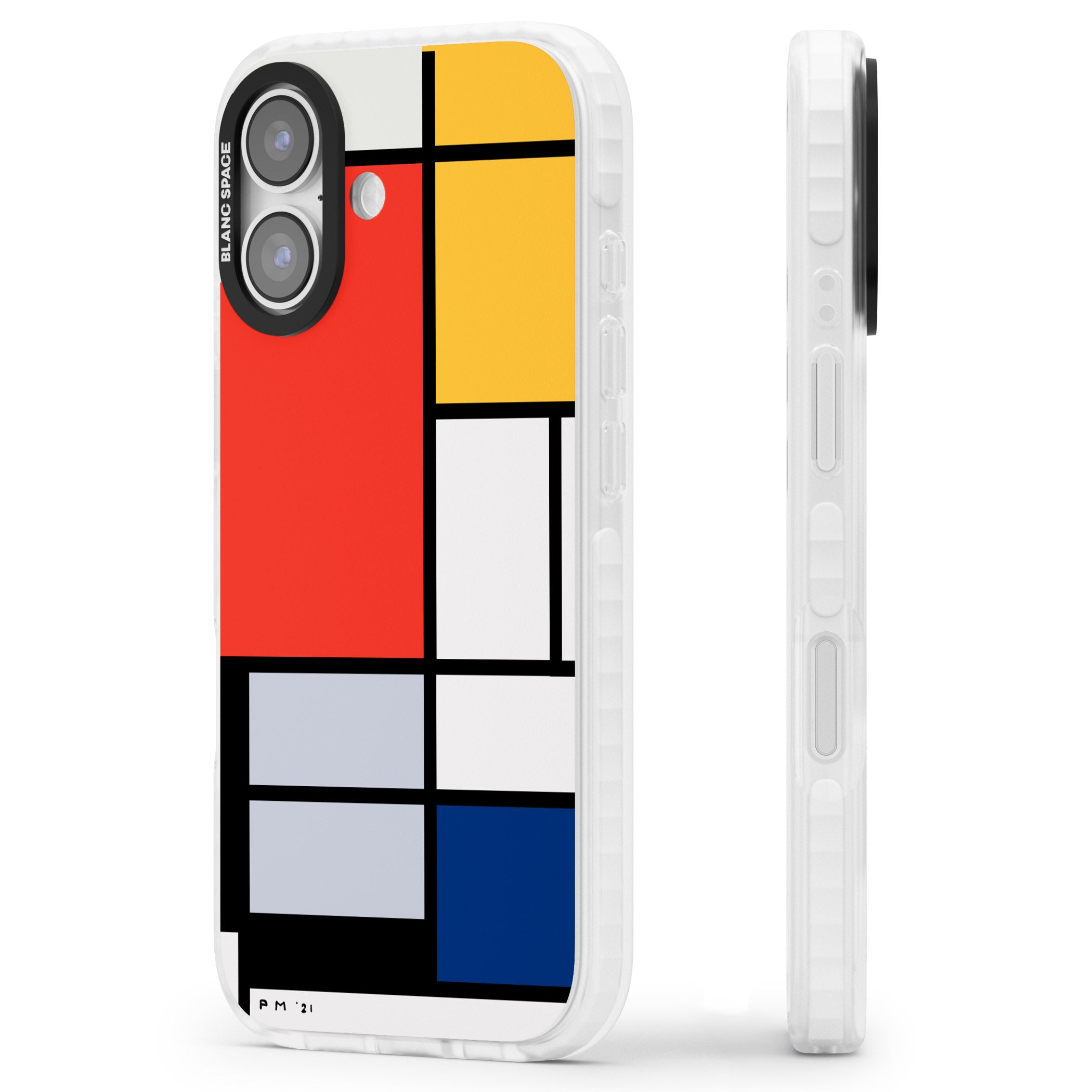 Piet Mondrian'S Composition iPhone 17 Impact Pro Clear Phone Case Side Profile