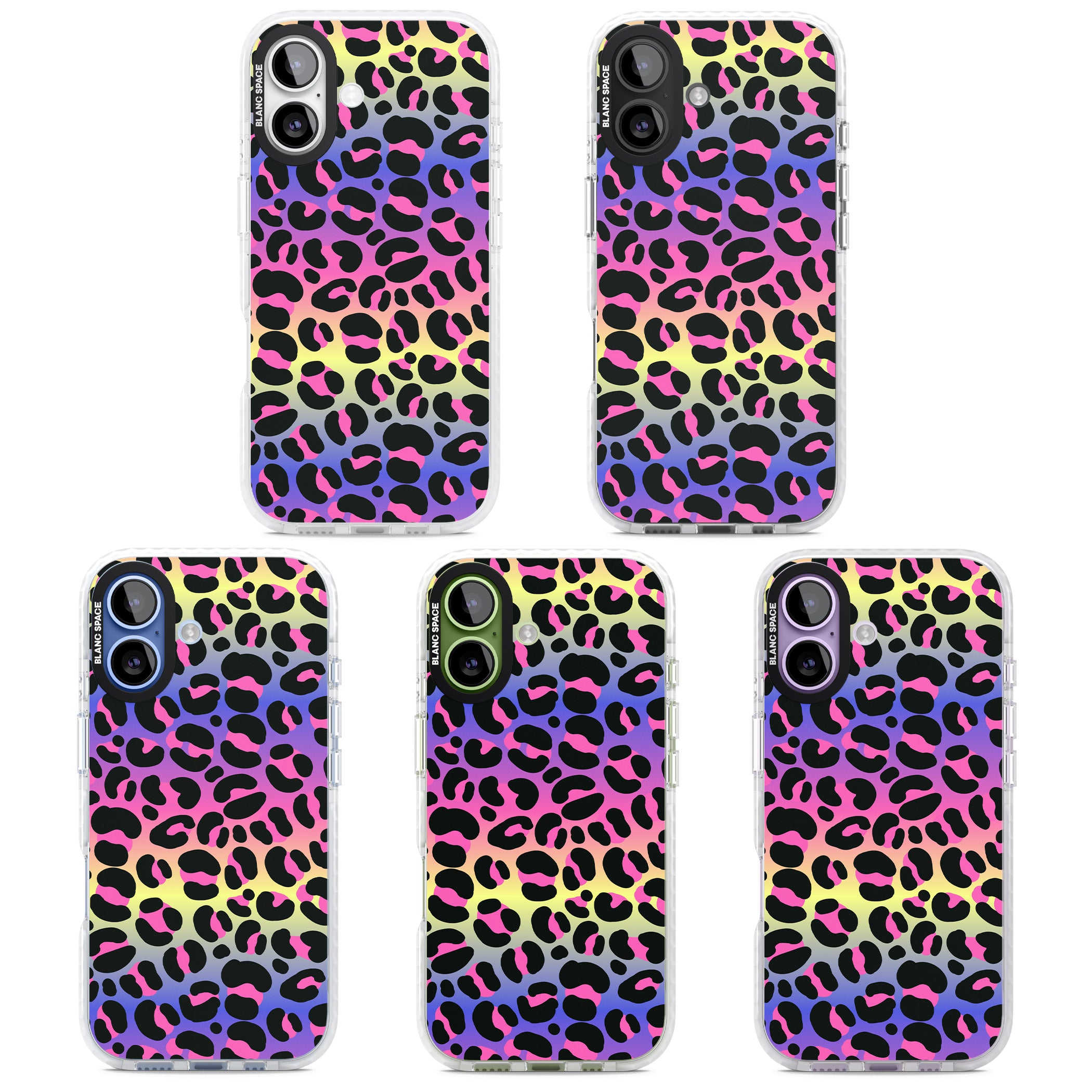 Rainbow Gradient Leopard iPhone 17 Impact Pro Clear Phone Case APT Impact Protection