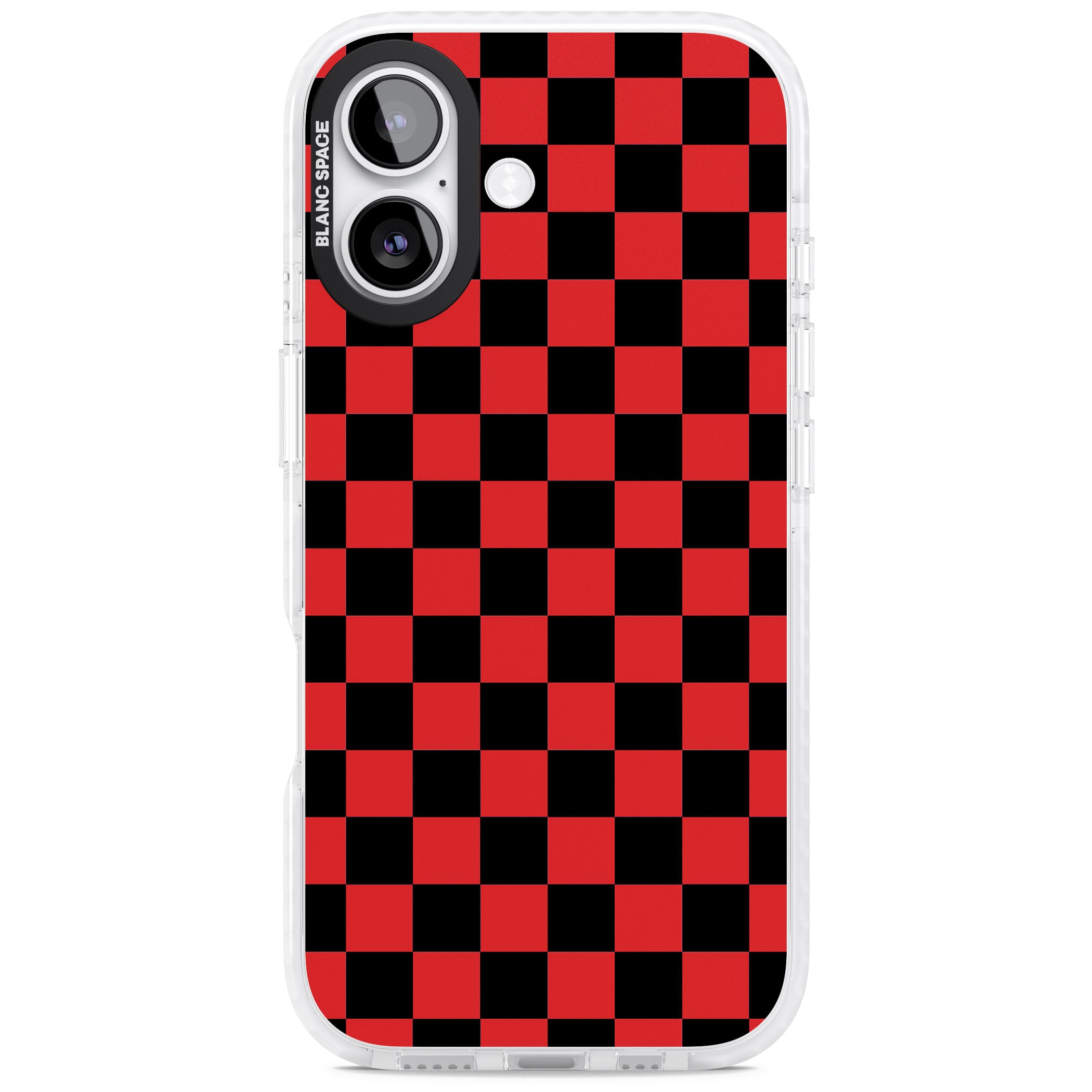 Red Black Checkered iPhone 17 Impact Pro Clear Phone Case