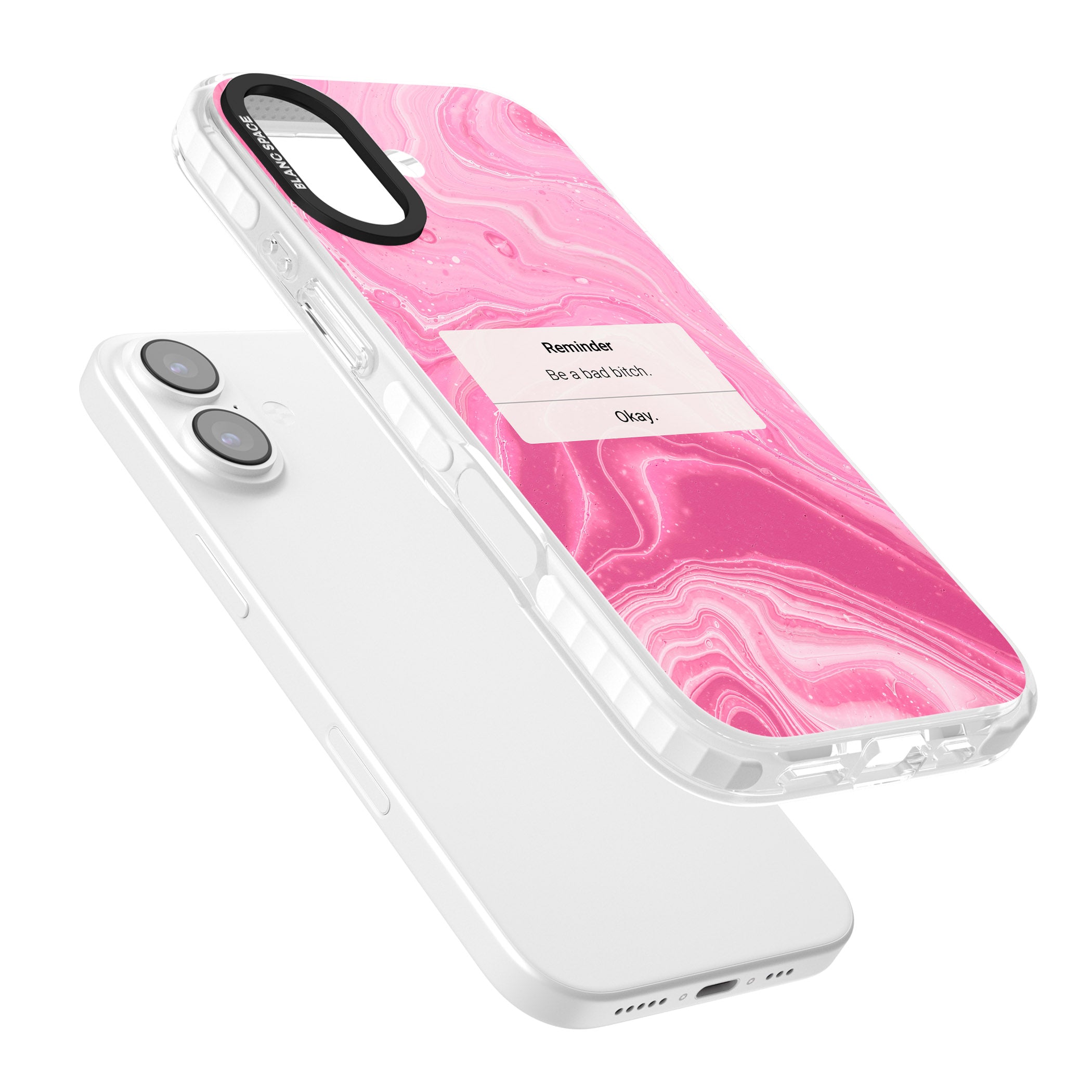 Bad Bitch Reminder iPhone 17 Impact Pro Clear Phone Case Colours