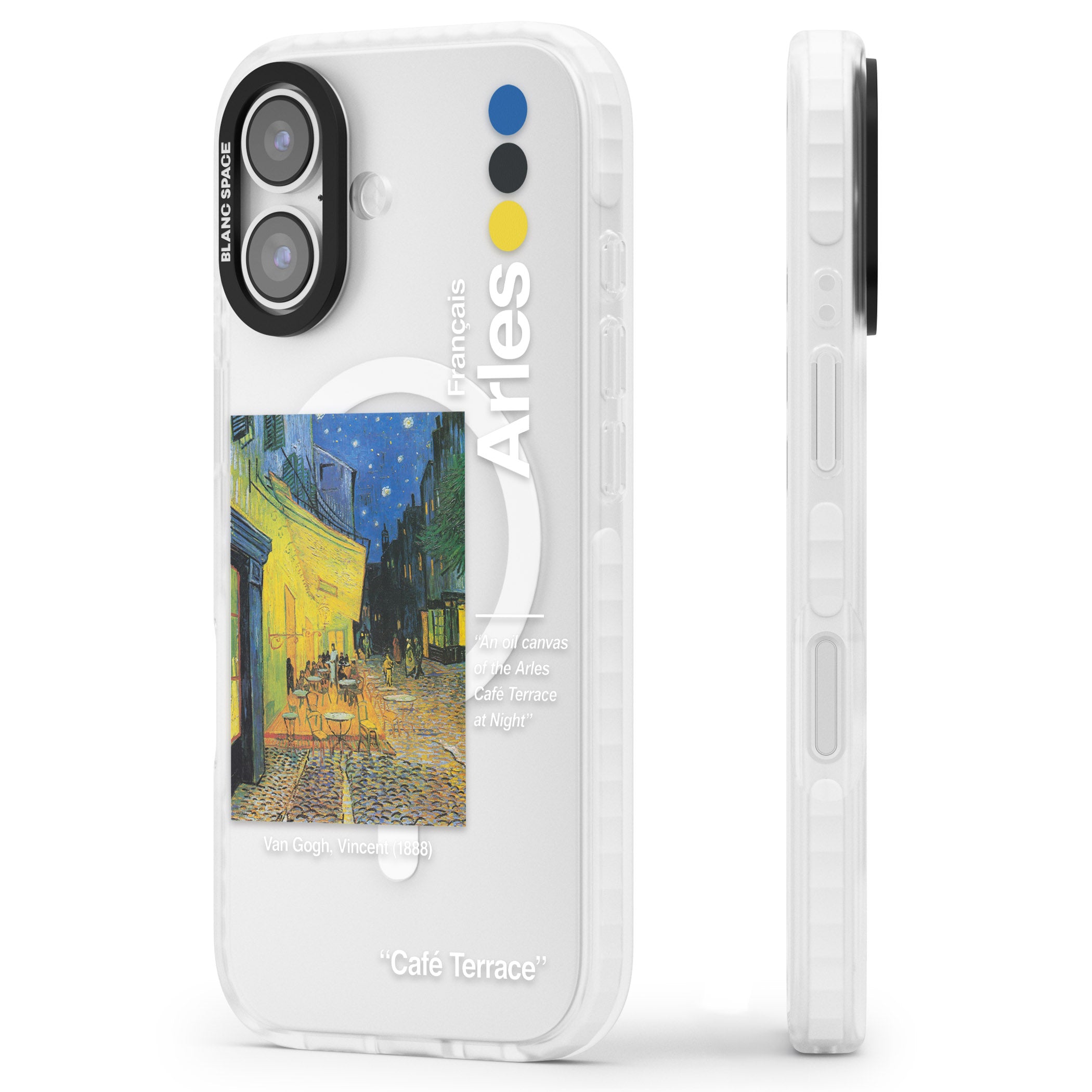 Cafe Terrace At Night iPhone 17 Impact Pro Clear Phone Case Side Profile