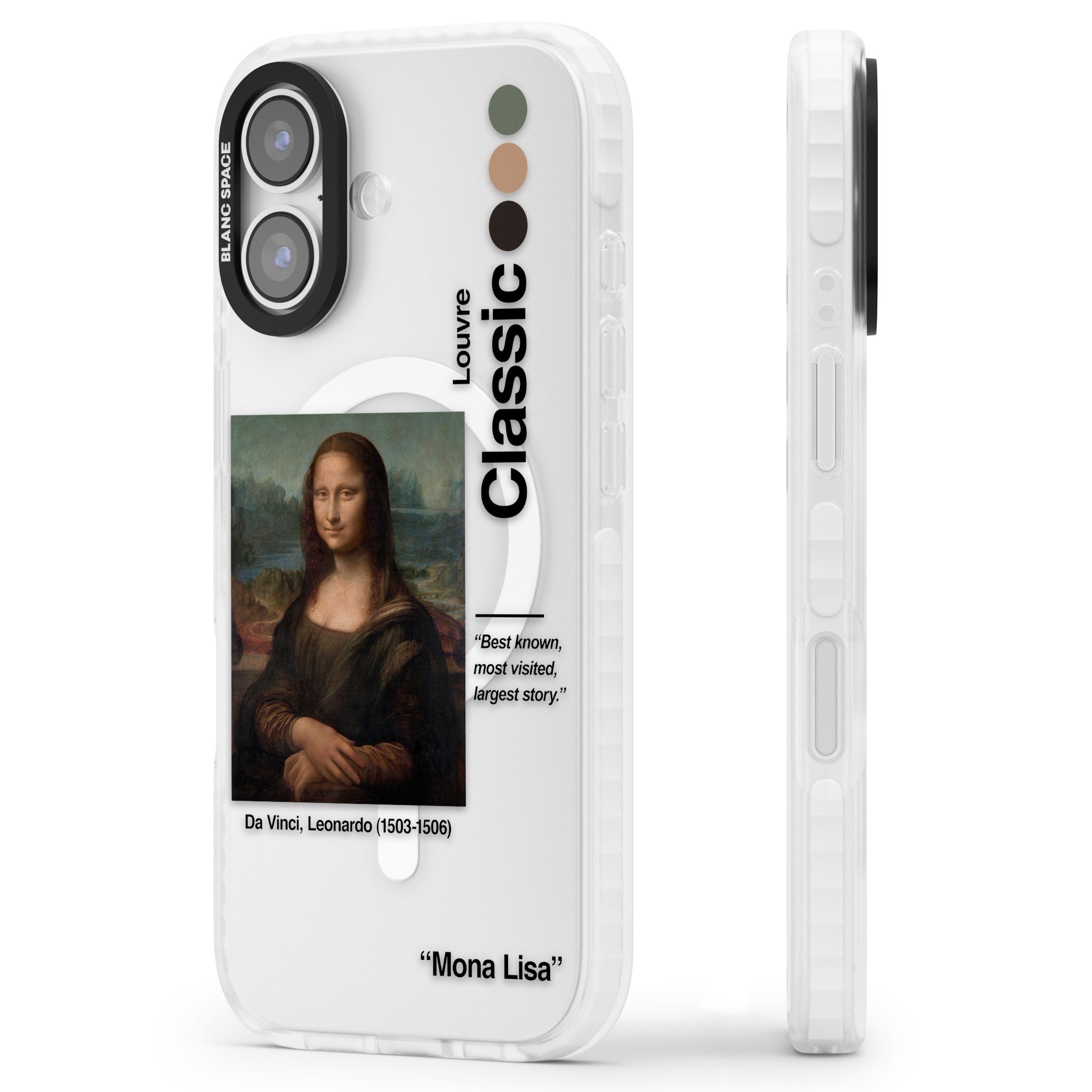 Mona Lisa Leonardo Da Vinci iPhone 17 Impact Pro Clear Phone Case Side Profile