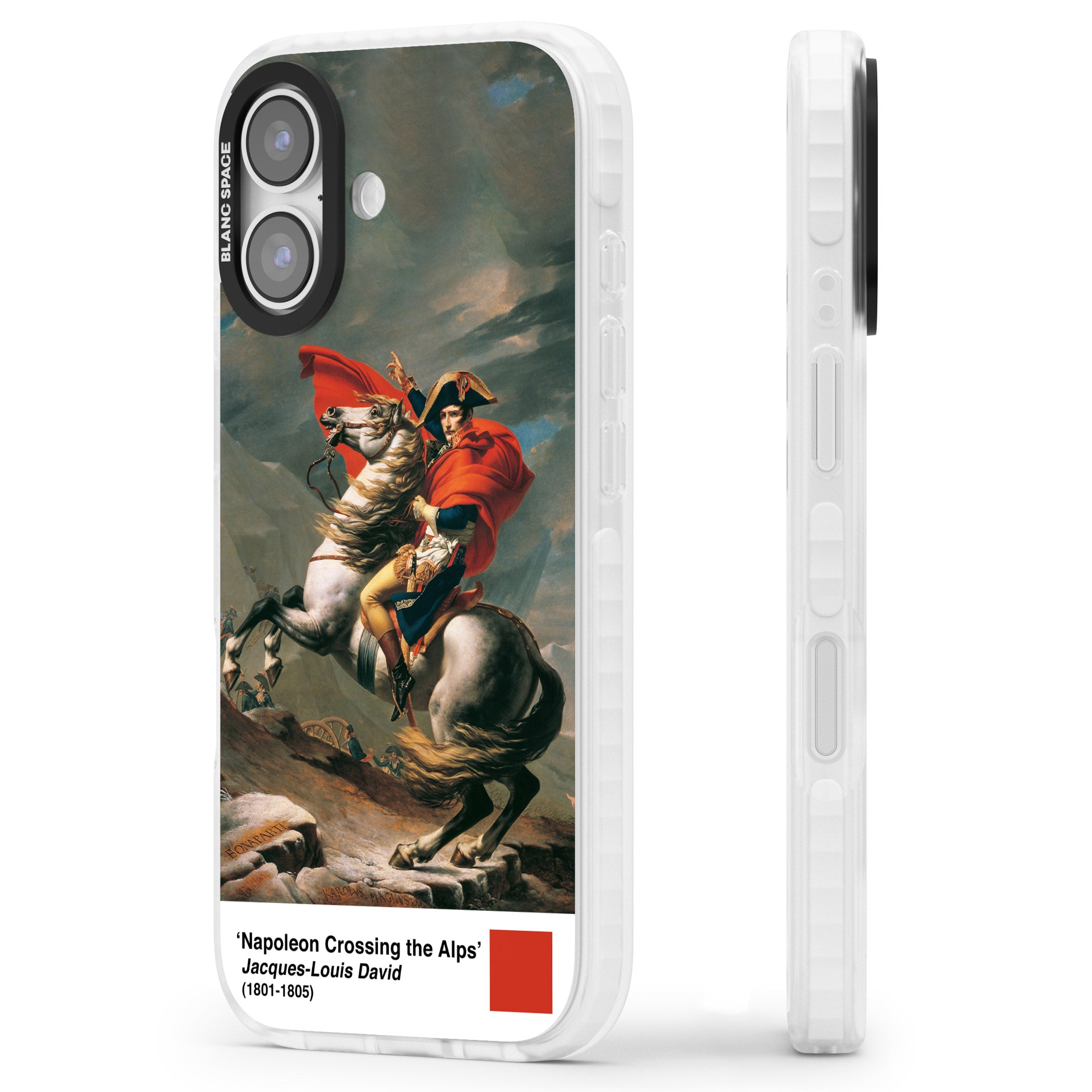 Napoleon Crossing The Alps iPhone 17 Impact Pro Clear Phone Case Side Profile