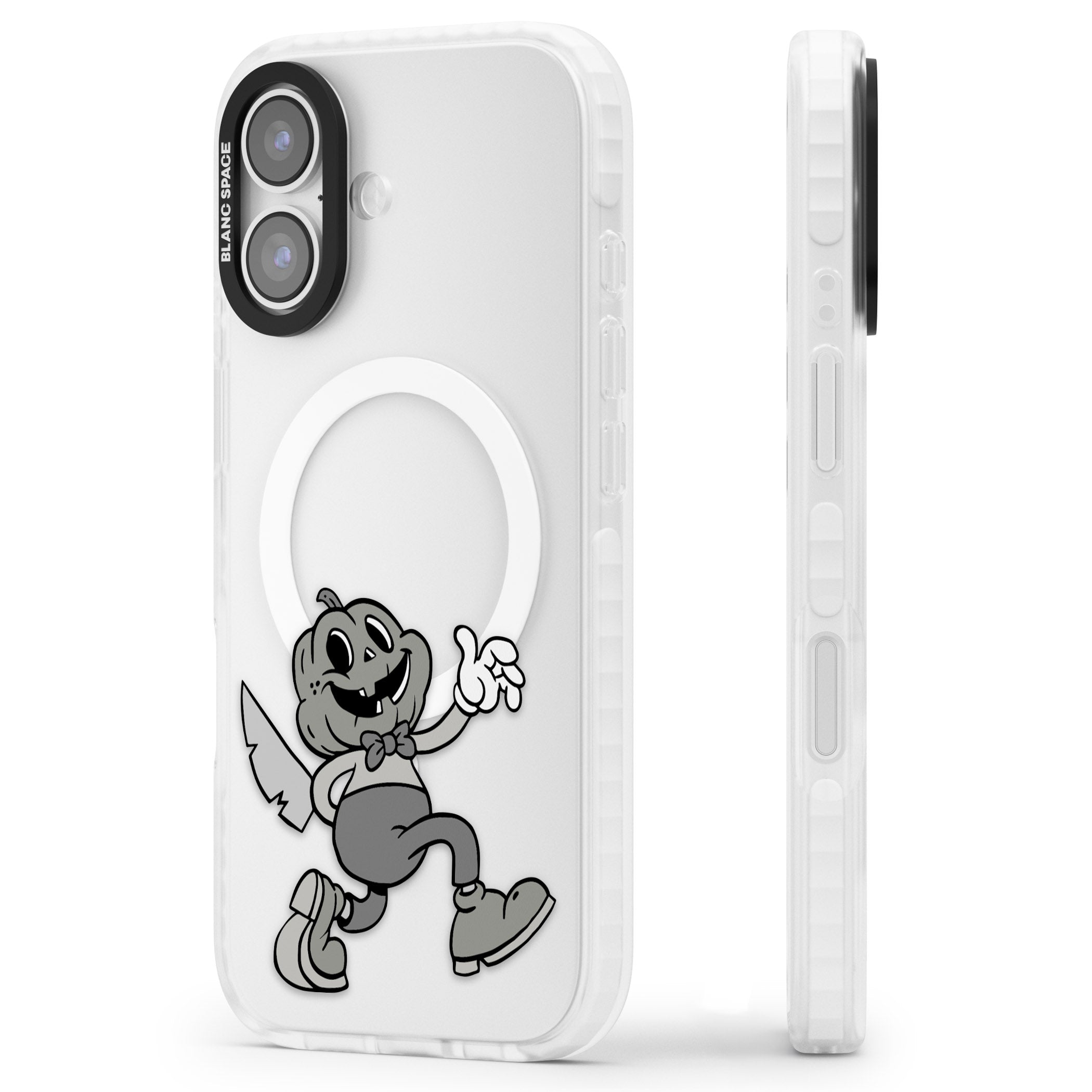 Jack O' Slasher iPhone 17 Impact Pro Clear Phone Case Side Profile
