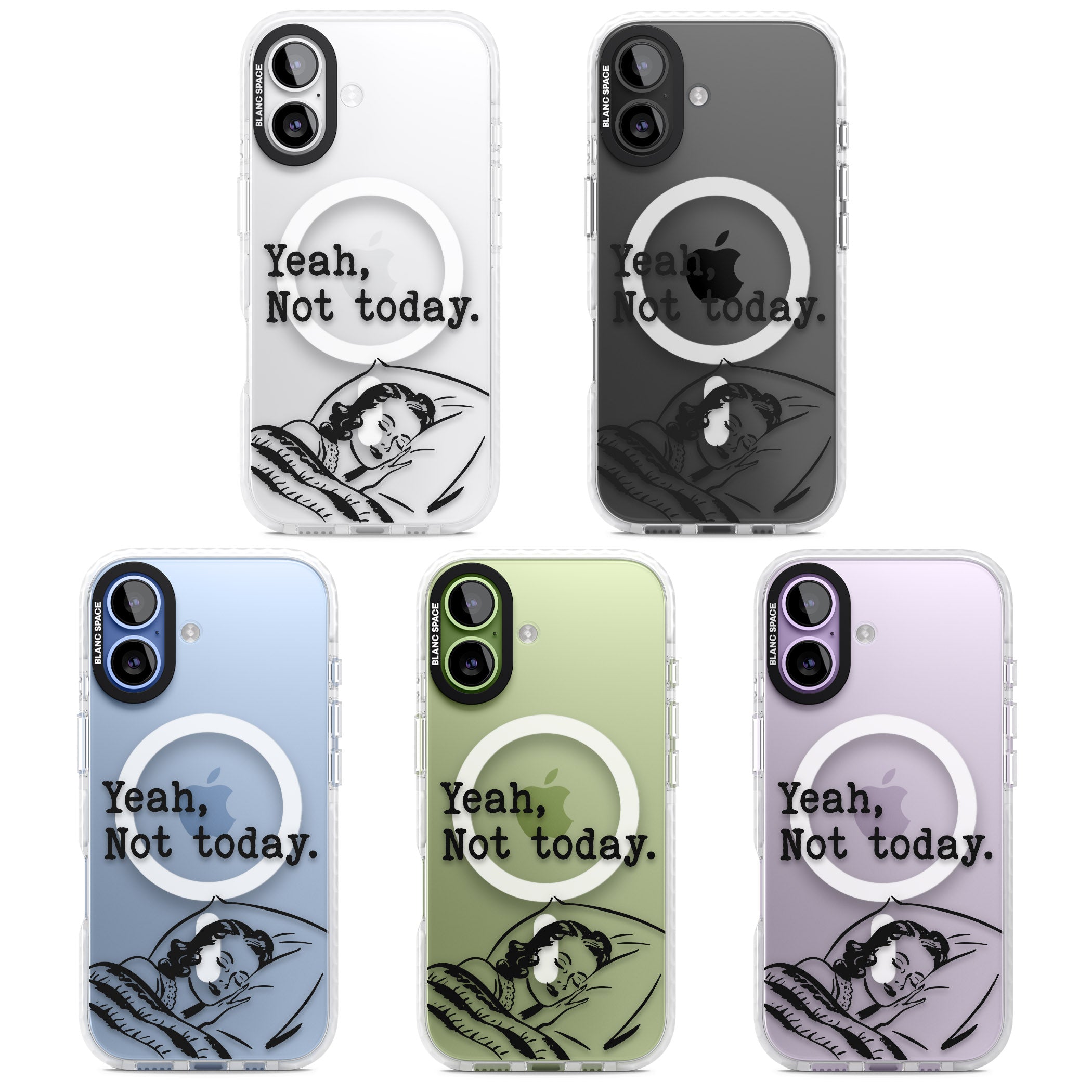 Yeah, Not Today iPhone 17 Impact Pro Clear Phone Case APT Impact Protection