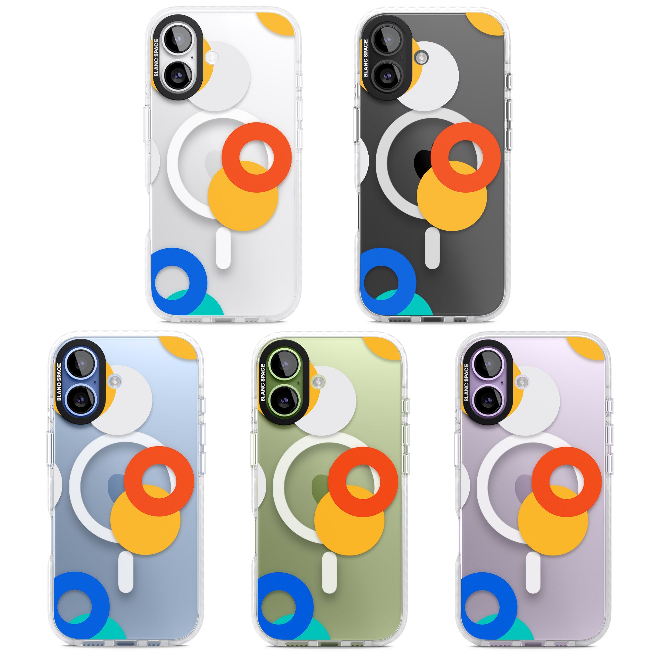 Abstract Mixed Circles iPhone 17 Impact Pro Clear Phone Case APT Impact Protection